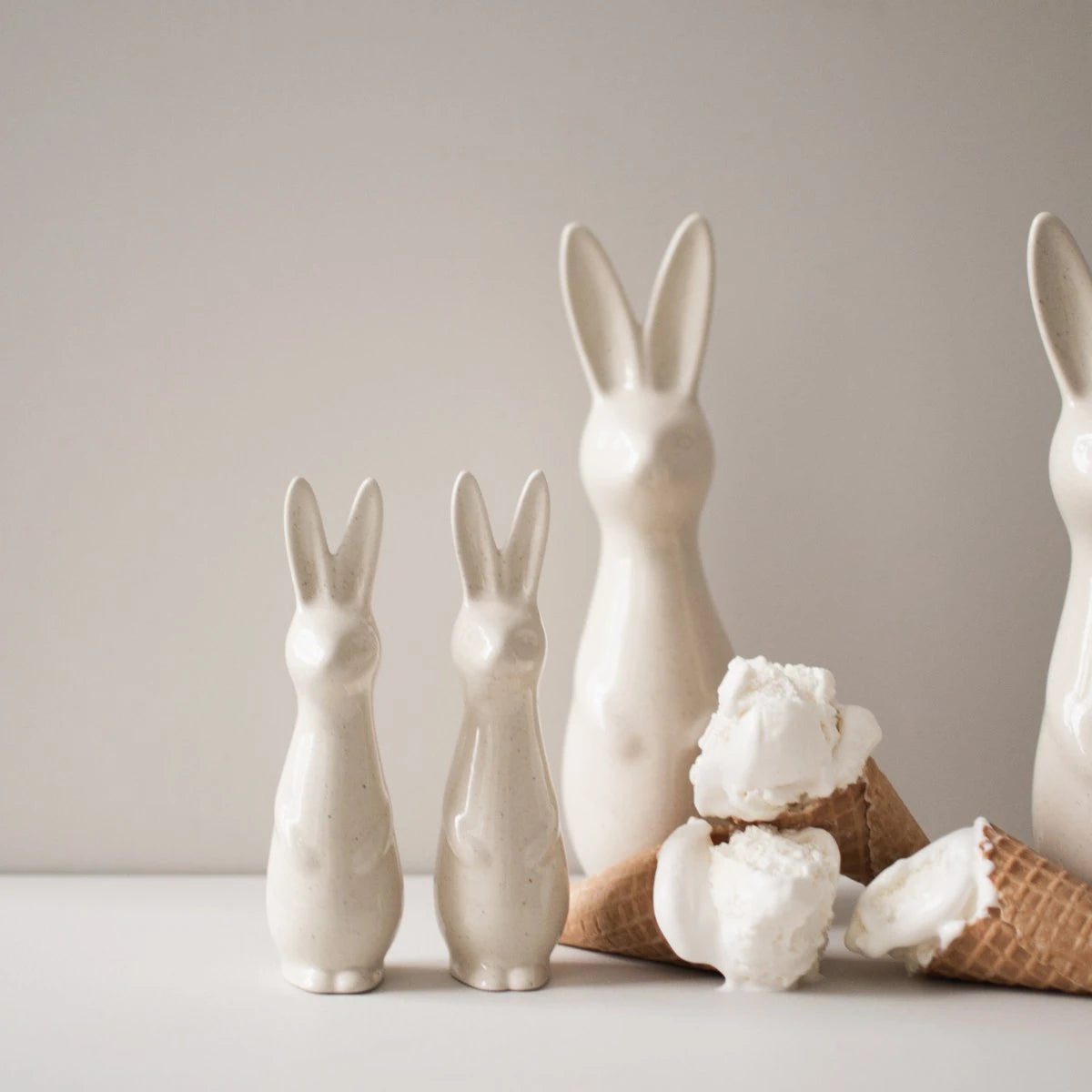 Swedish Rabbit in Vanilla Glazed Ceramic by DBKD - Lifestory