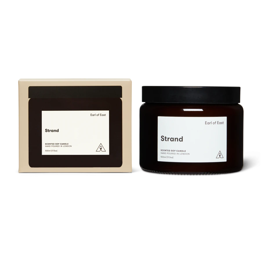 Earl of East Strand Soy Wax 3-Wick Candle - 500ml | Birchwood, Bay Leaf & Mandarin Rind - Lifestory