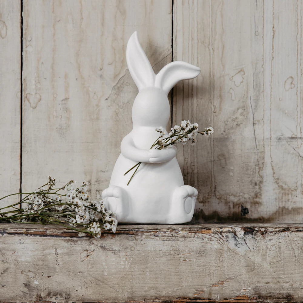 Storefactory 'Elias' Ceramic Bunny with Open Arms in Matte White | Lifestory