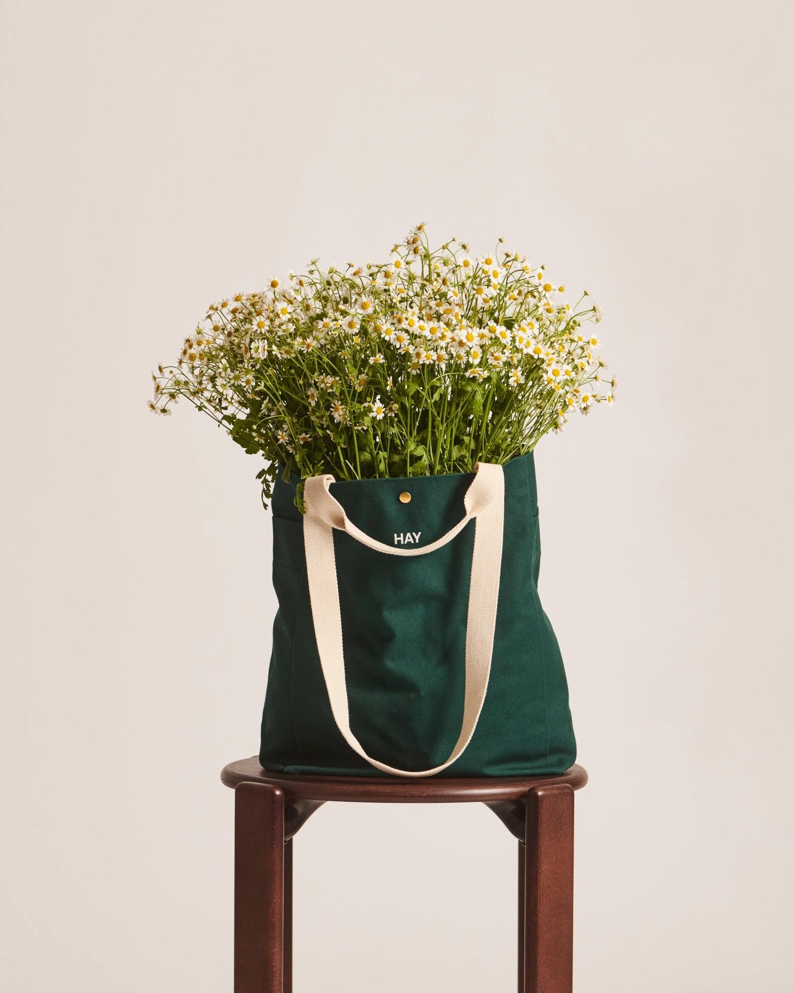 HAY Organic Cotton Everyday Tote Bag - Medium in Dark Green | Lifestory