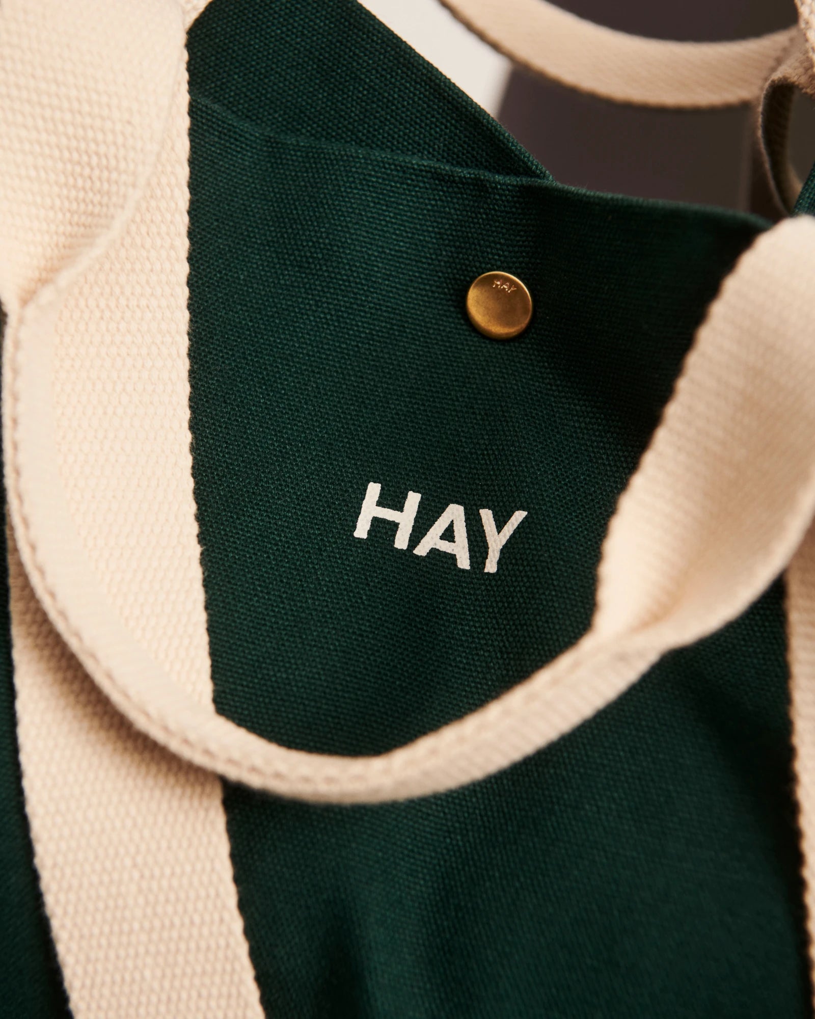 HAY Organic Cotton Everyday Tote Bag - Medium in Dark Green | Lifestory