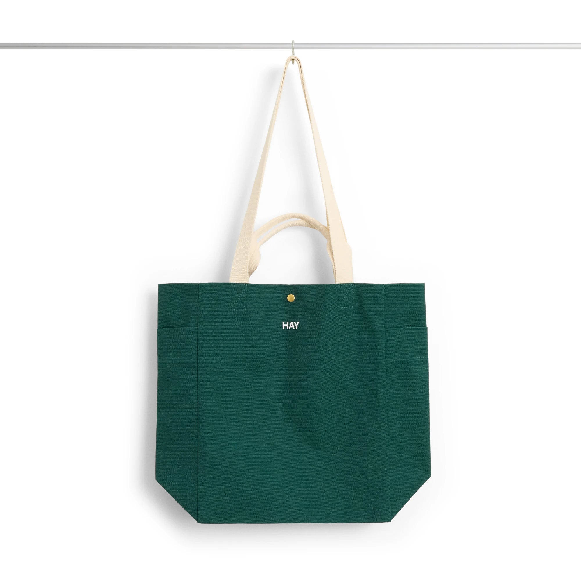 HAY Organic Cotton Everyday Tote Bag - Medium in Dark Green | Lifestory