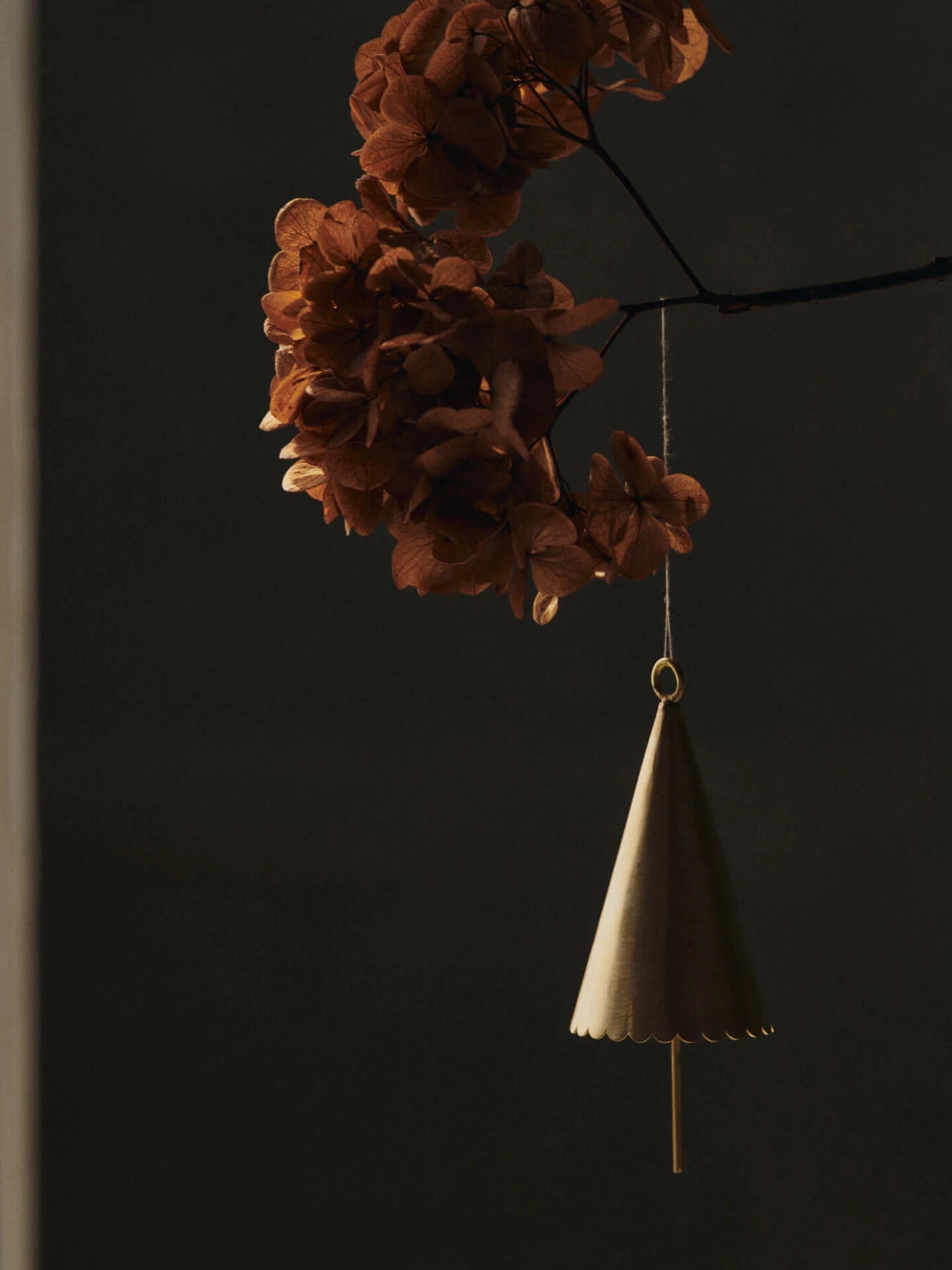 Ferm Living Set of 2 Brass Cone Bell Ornaments - Lifestory