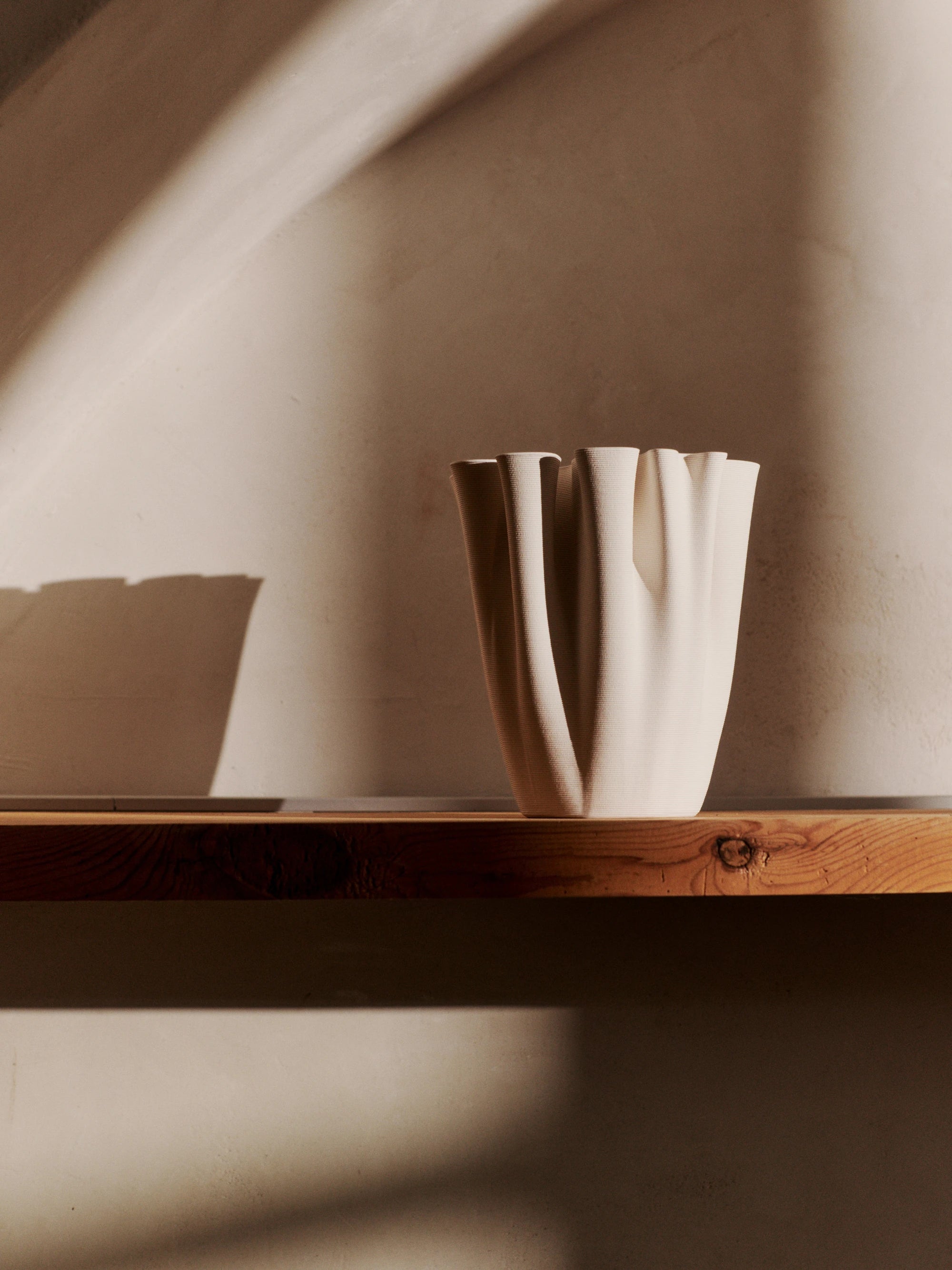 Ferm Living Medium Dedali Vase in Off-White 3D Printed Stoneware - Lifestory