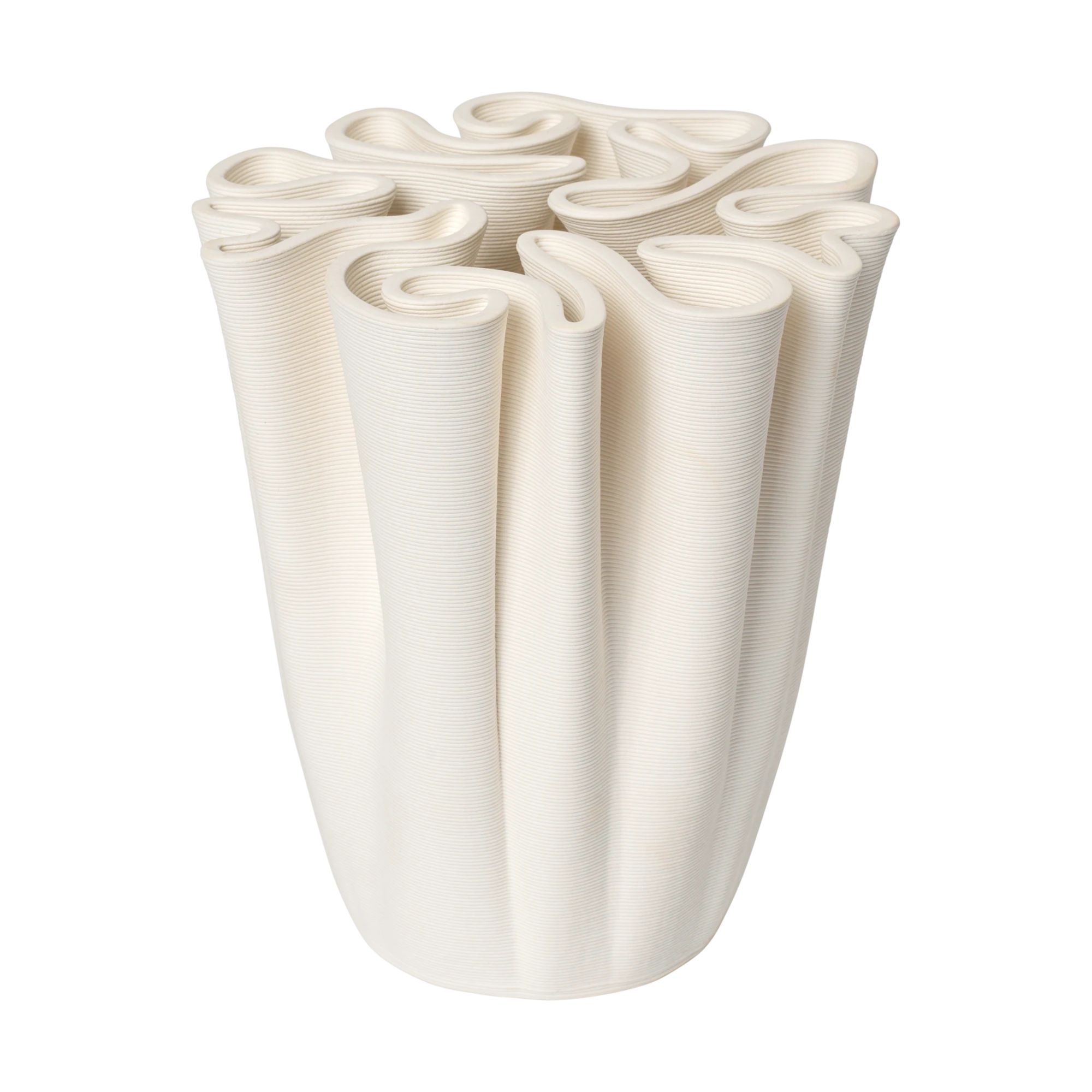 Ferm Living Medium Dedali Vase in Off-White 3D Printed Stoneware - Lifestory