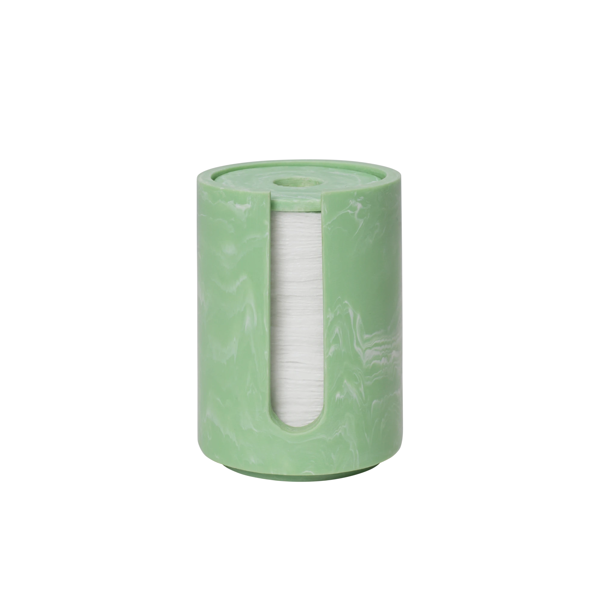 Ferm Living 'Mist' Cotton Pad Holder in Marbled Resin - Lifestory