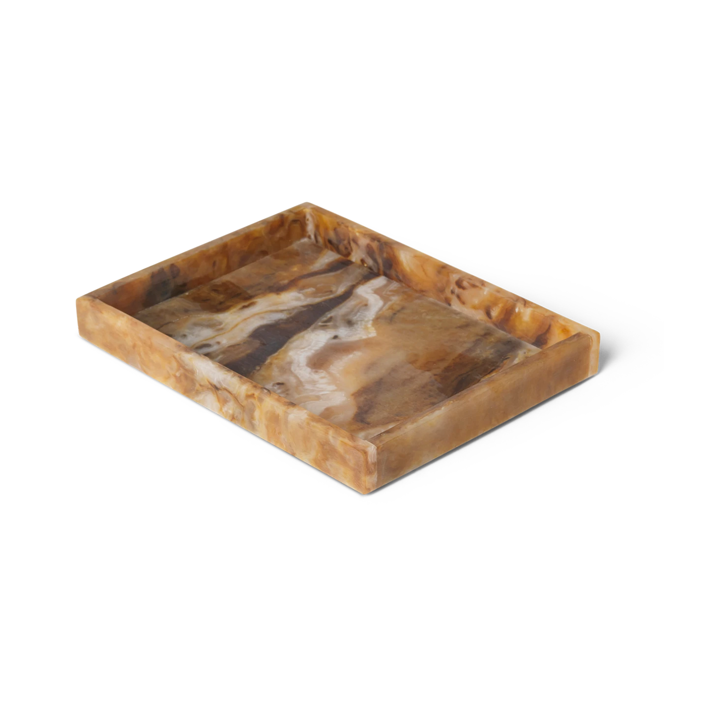 Ferm Living 'Mist' Rectangular 15x20cm Tray in Marbled Resin - Lifestory