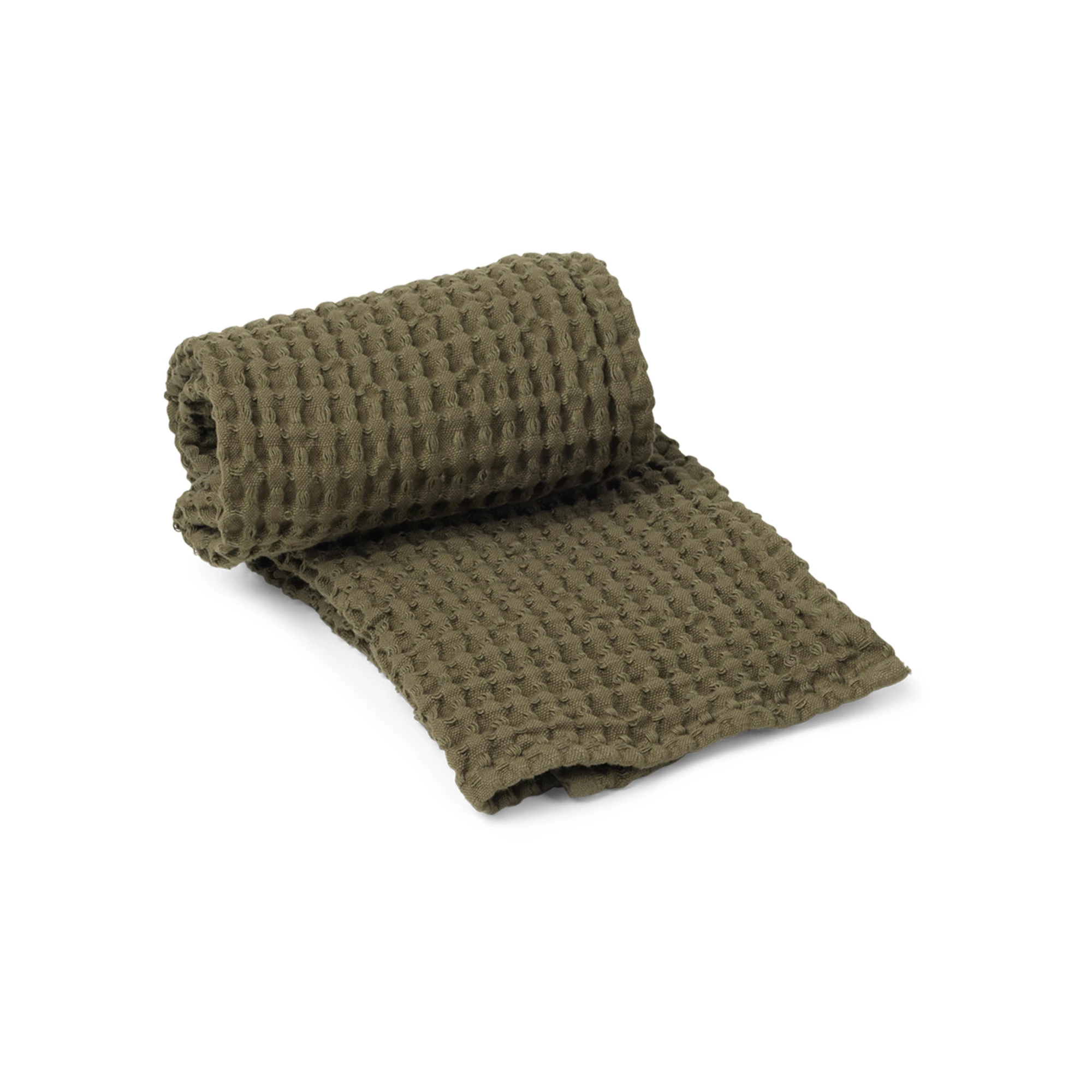 Ferm Living Organic Cotton Hand Towel in Olive - Lifestory
