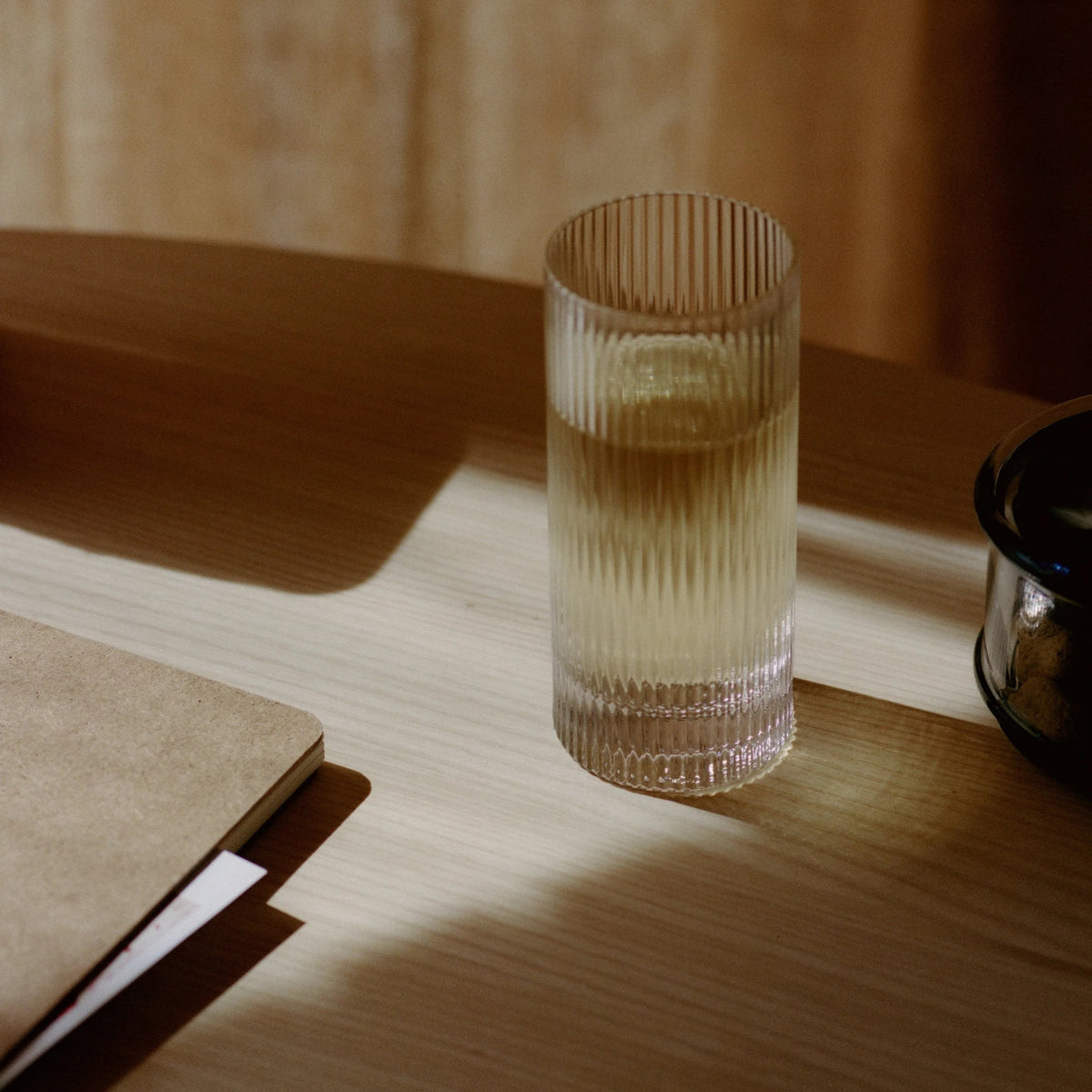 Ferm Living Set of 2 Ripple Highball Glasses in Clear