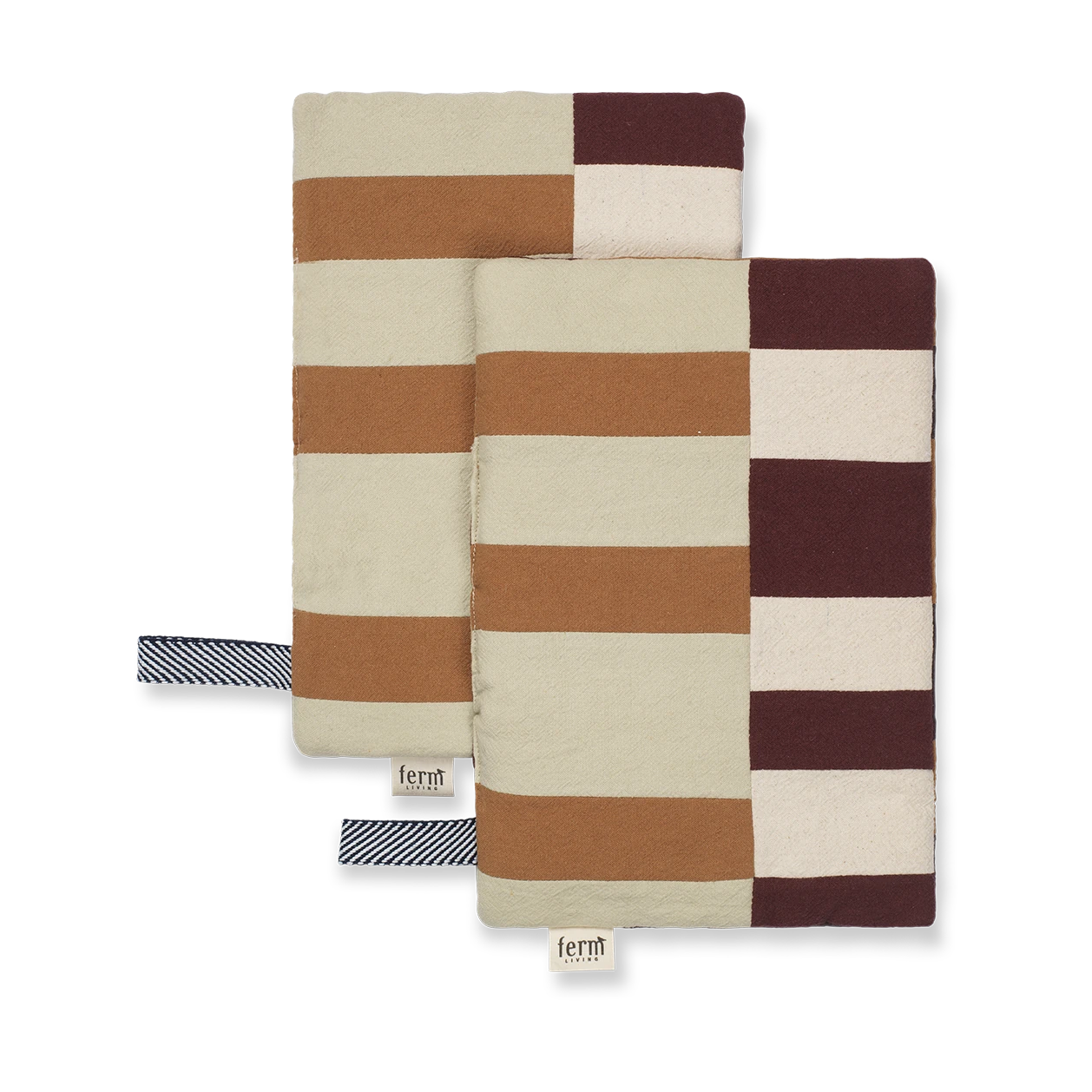 Ferm Living 'Section' Pot Holder Set of 2 in Patchwork Cotton - Lifestory