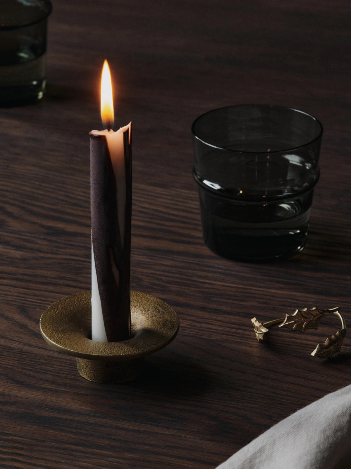 Ferm Living Soothe Candle Holder - Brass Finish | Lifestory