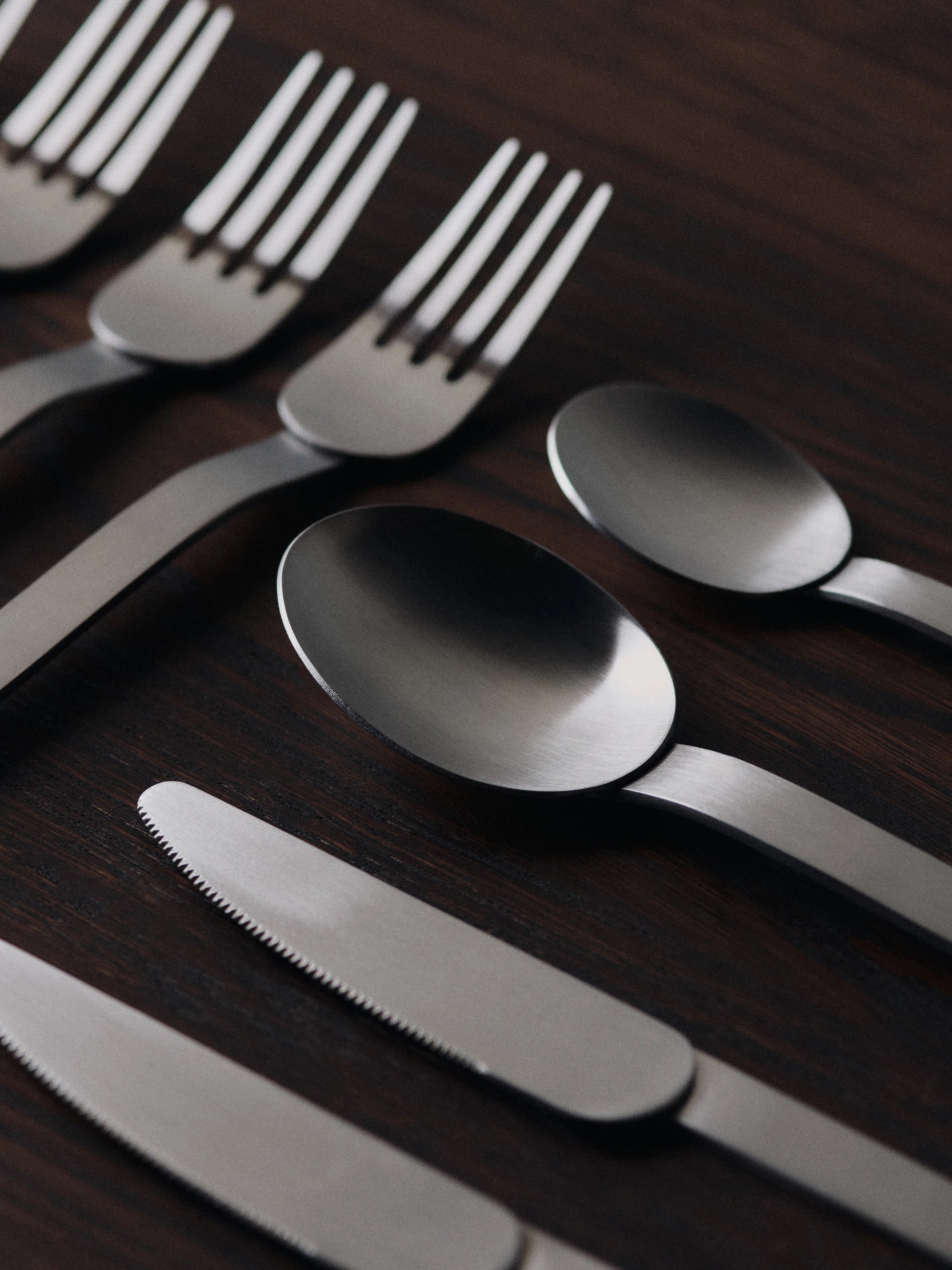 Ferm Living Brushed Stainless Steel Stelo Cutlery - Set of 4 - Lifestory