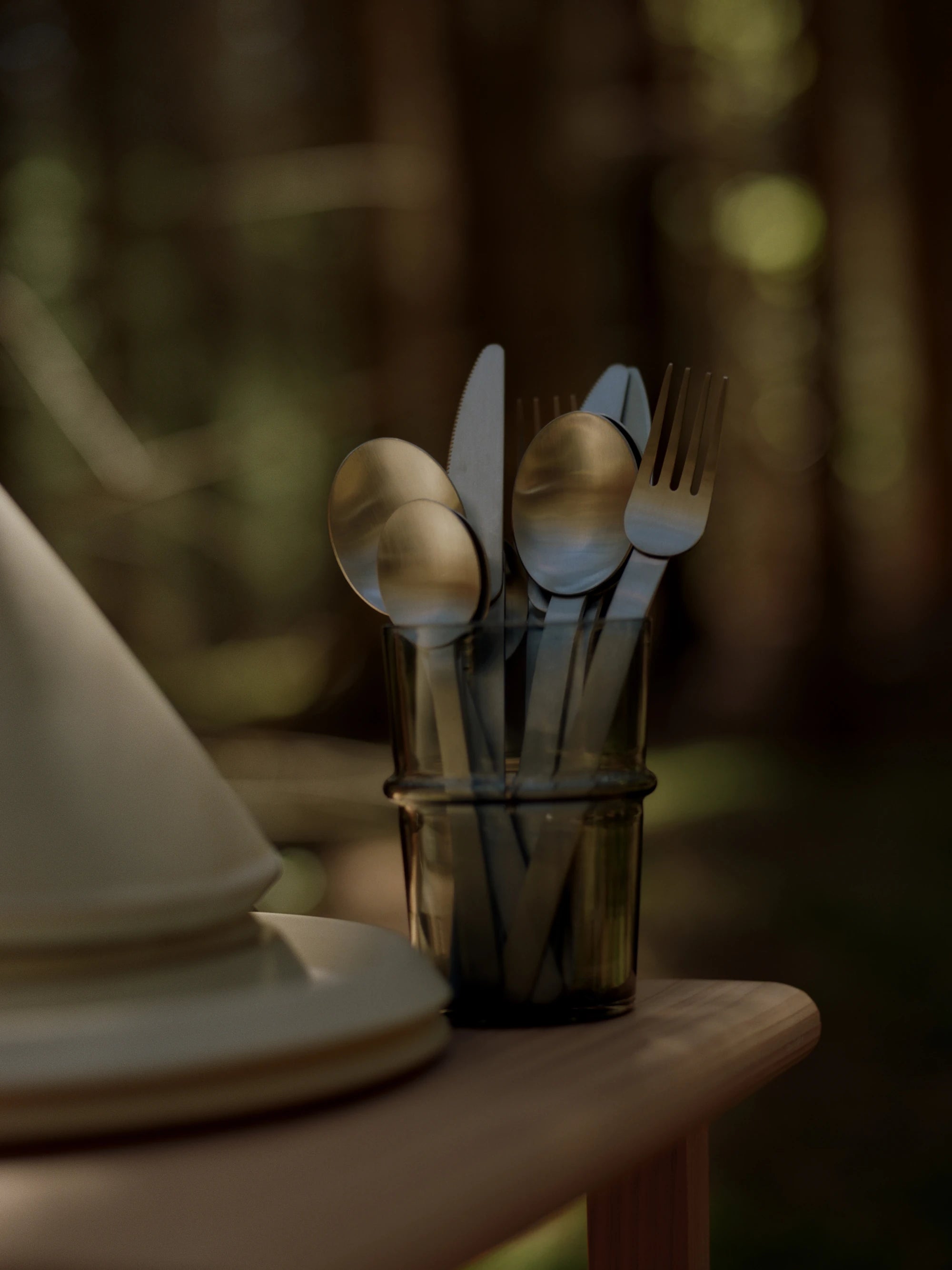 Ferm Living Brushed Stainless Steel Stelo Cutlery - Set of 4 - Lifestory