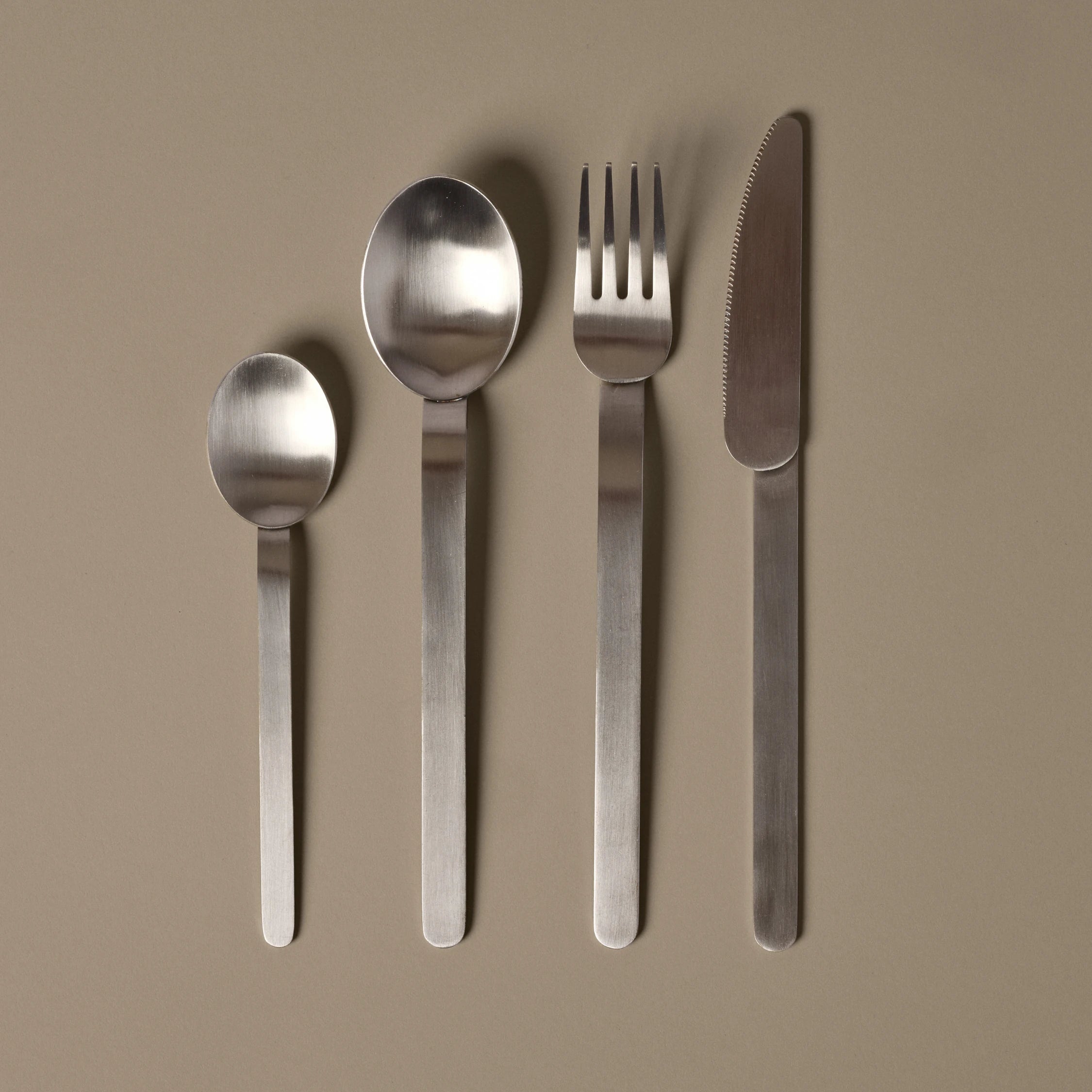 Ferm Living Brushed Stainless Steel Stelo Cutlery - Set of 4 - Lifestory