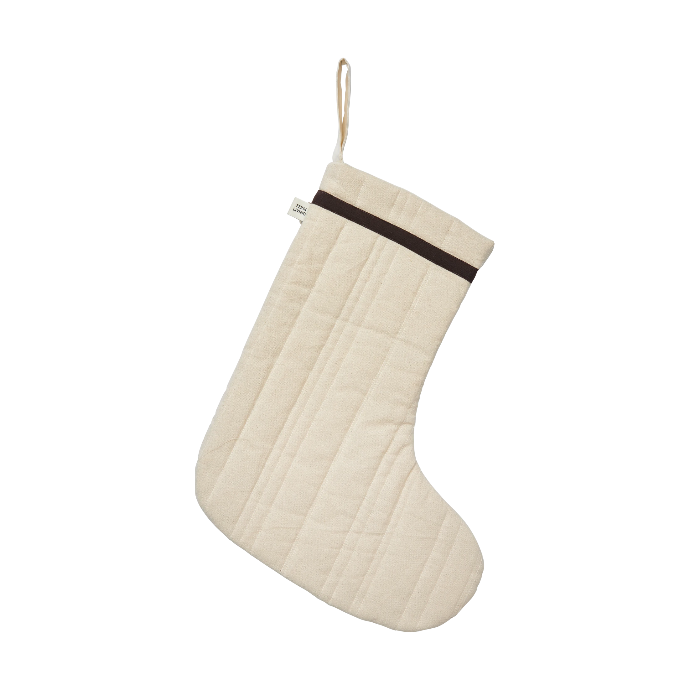 Ferm Living Cotton Vari Quilted Christmas Stocking in Natural - Lifestory