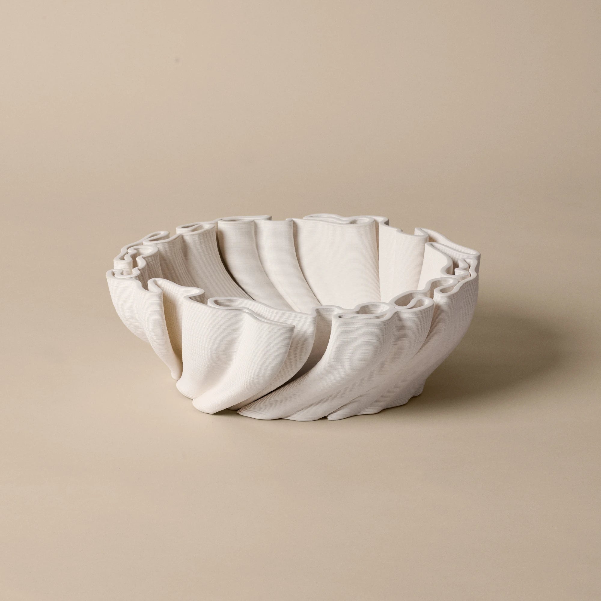 Ferm Living Dedali Bowl in Off-White 3D Printed Stoneware