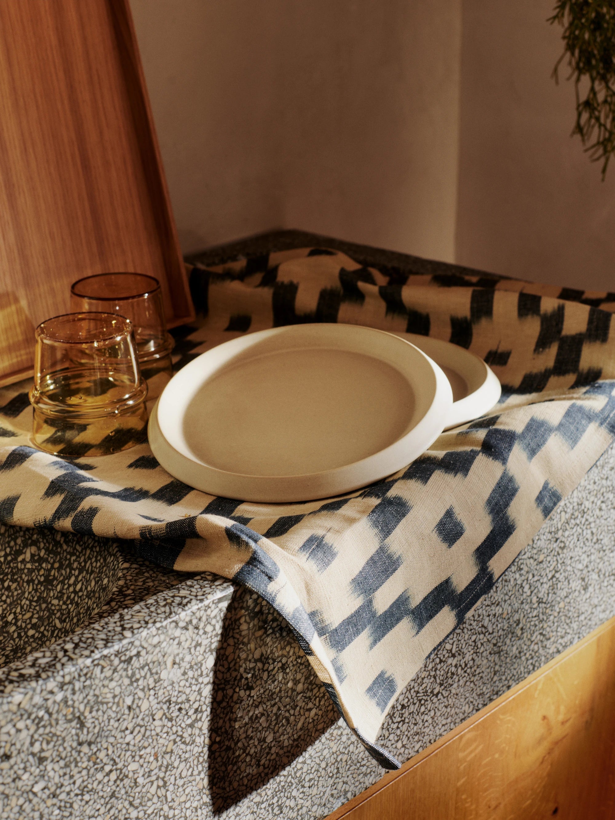 Ferm Living Cotton 'Ikat' Tea Towel in Various Colours - Lifestory