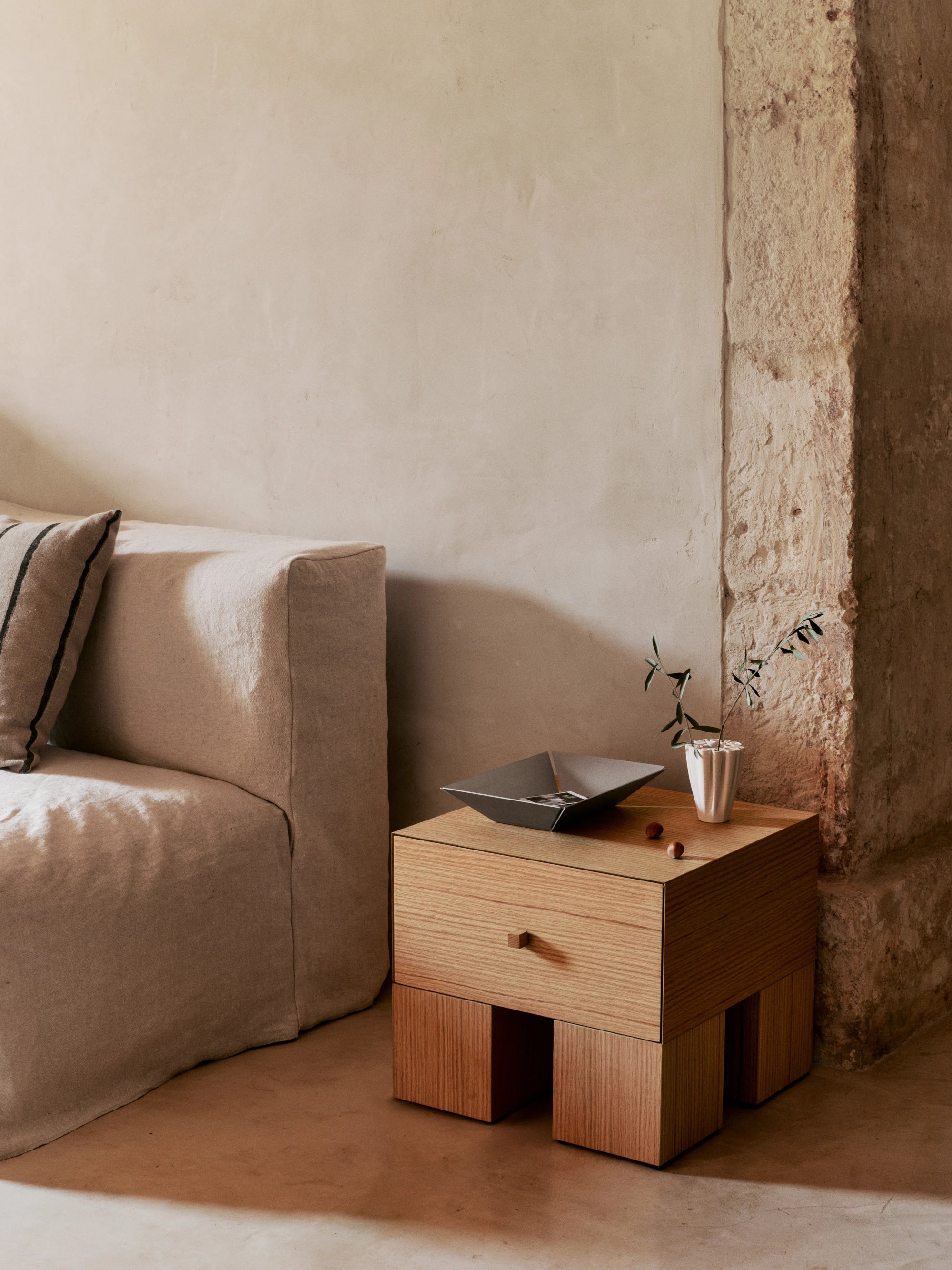 Ferm Living Small Dedali Vase in Off-White 3D Printed Stoneware