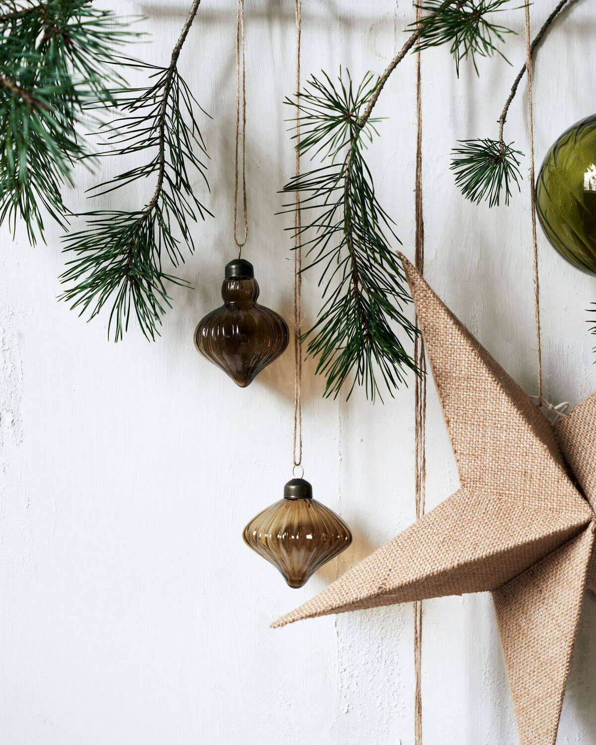 Fluted Ornament - Pair | Amber | Glass | by House Doctor - Lifestory