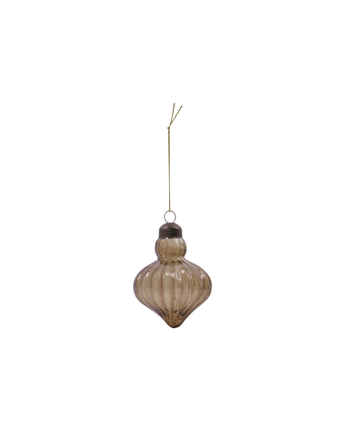 Fluted Ornament - Pair | Amber | Glass | by House Doctor - Lifestory