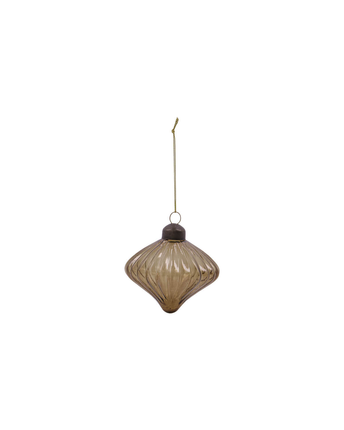 Fluted Ornament - Pair | Amber | Glass | by House Doctor - Lifestory