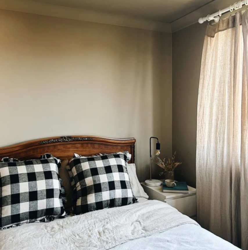 Frilled Cushion - 16 x 16" | Black & White Gingham | Linen Mix | by Walker Home - Lifestory
