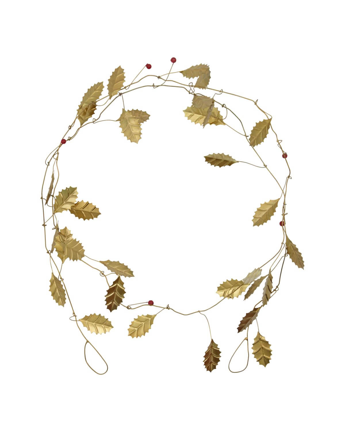 Leaf Garland | Golden & Red | Iron & Wood | by House Doctor - Lifestory
