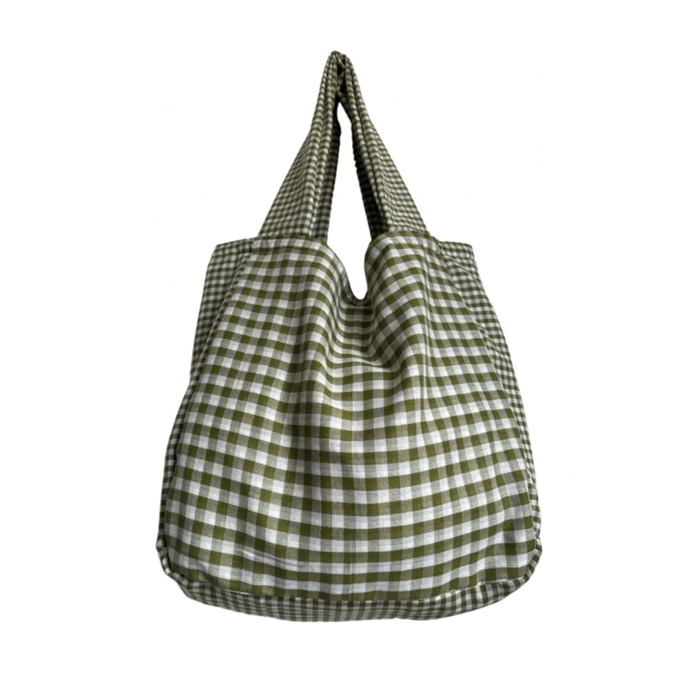 Walker Home Gingham Cotton Shopper Bag - Lifestory