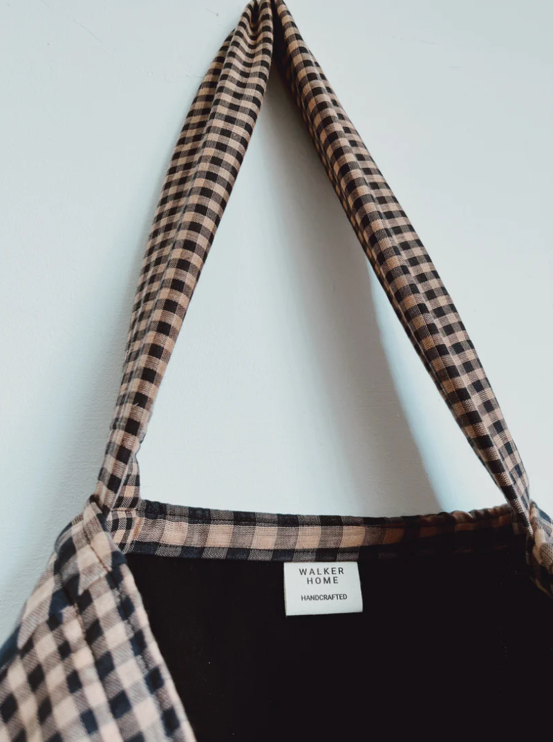 Gingham Shopper Bag | Rust | Cotton | by Walker Home - Lifestory
