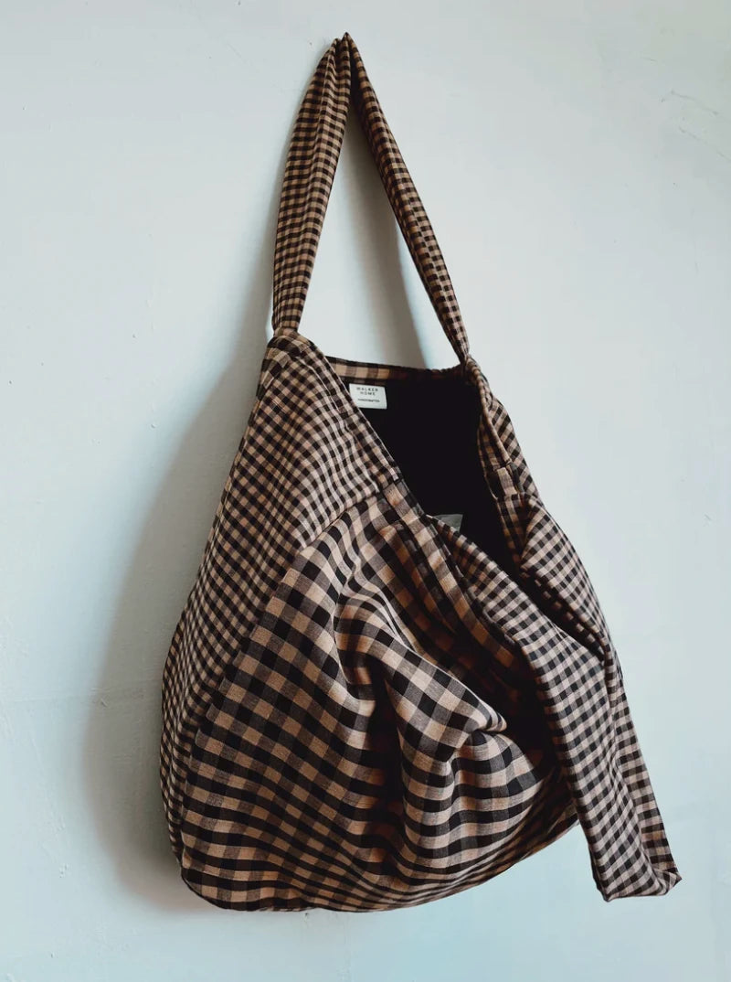 Walker Home Gingham Cotton Shopper Bag - Lifestory