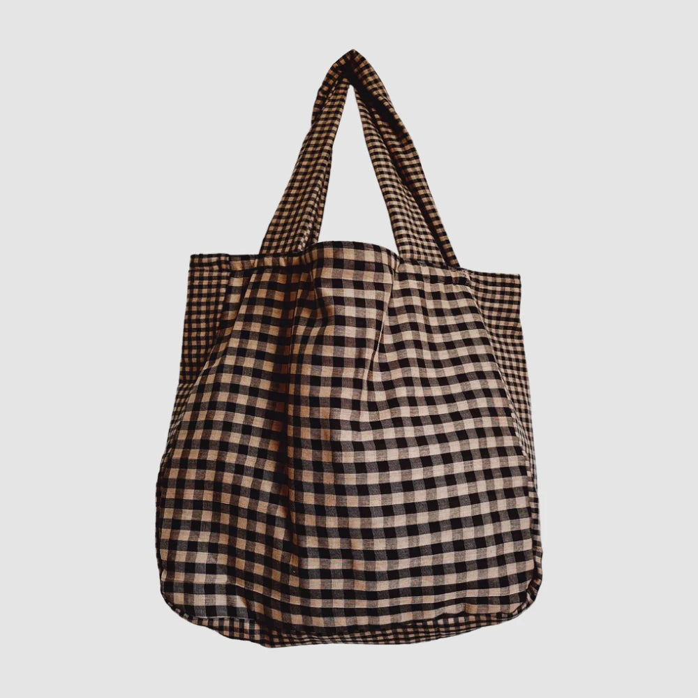 Walker Home Gingham Cotton Shopper Bag - Lifestory