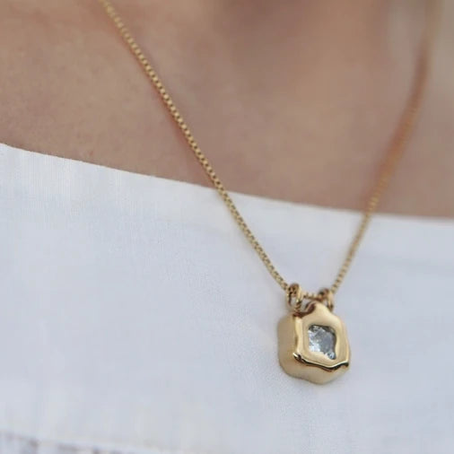 Fluid Pendant Necklace - Water Resistant Gold Plating by Nordic Muse - Lifestory