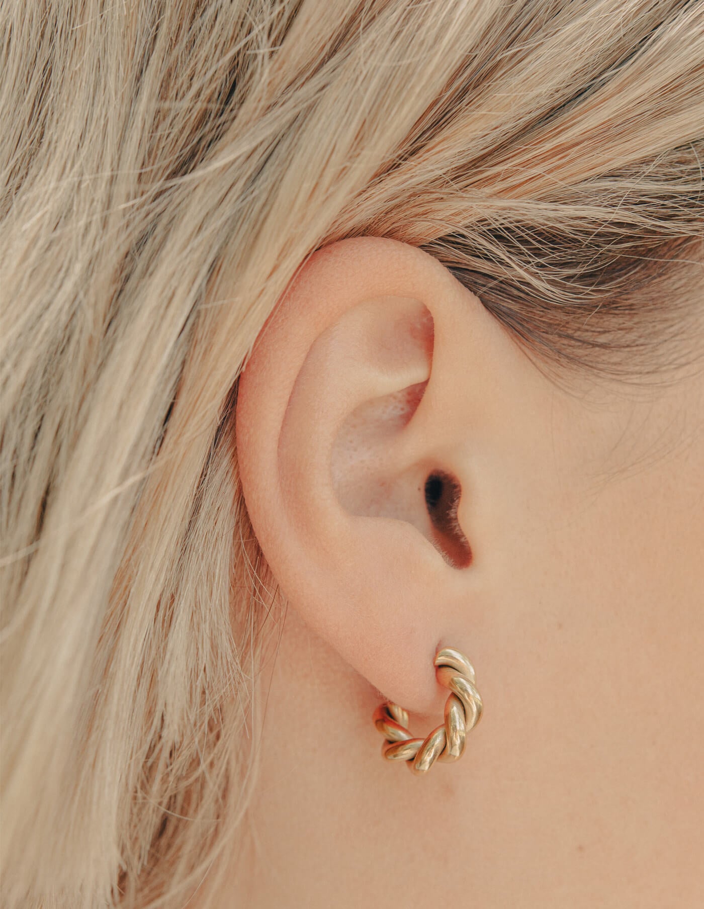 Gold Ridge Twist Hoop Earrings | Waterproof | Gift Boxed | by Nordic Muse - Lifestory