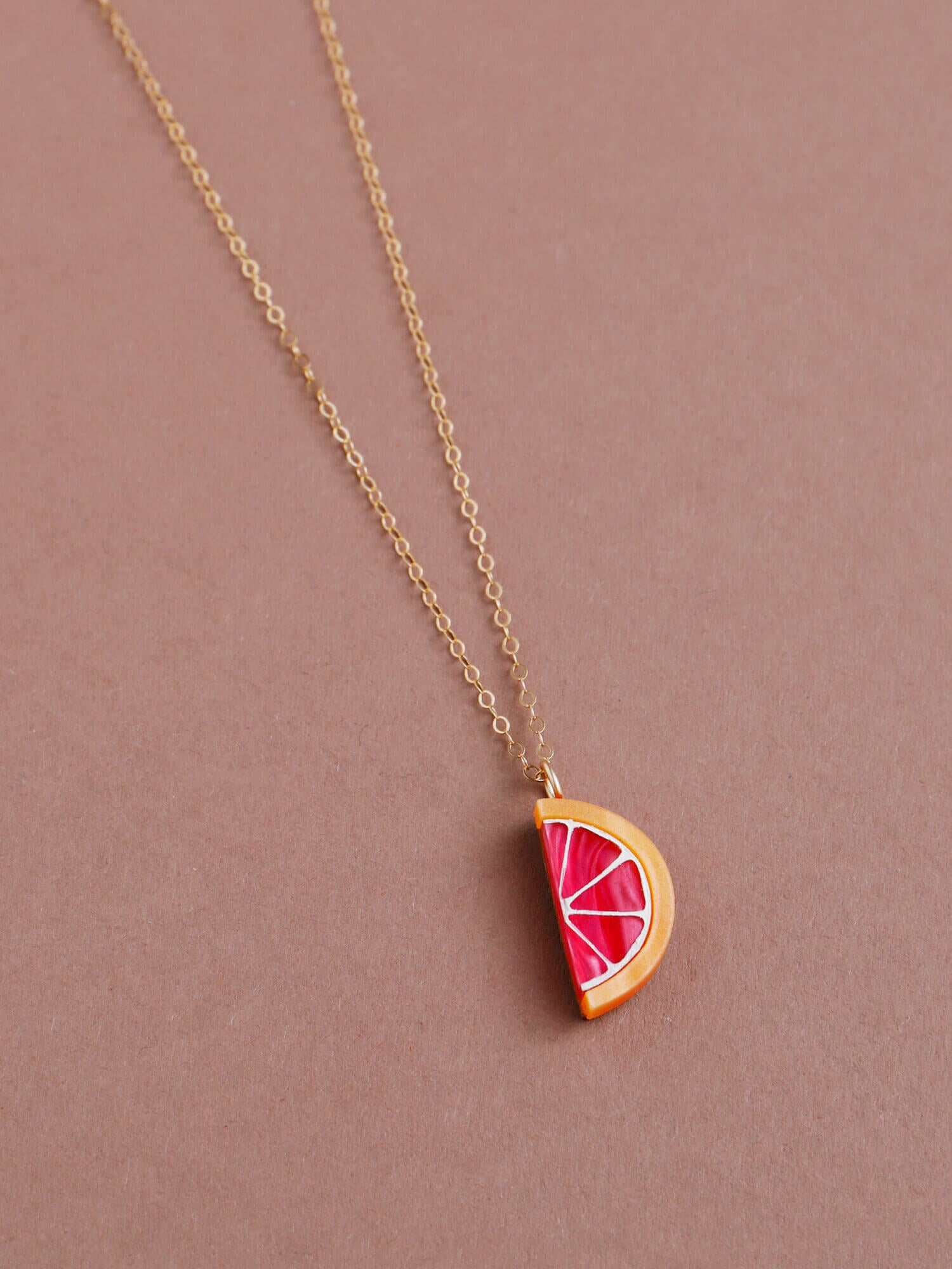 Grapefruit Slice Necklace | Acrylic & Wood | by Wolf & Moon - Lifestory - Wolf & Moon