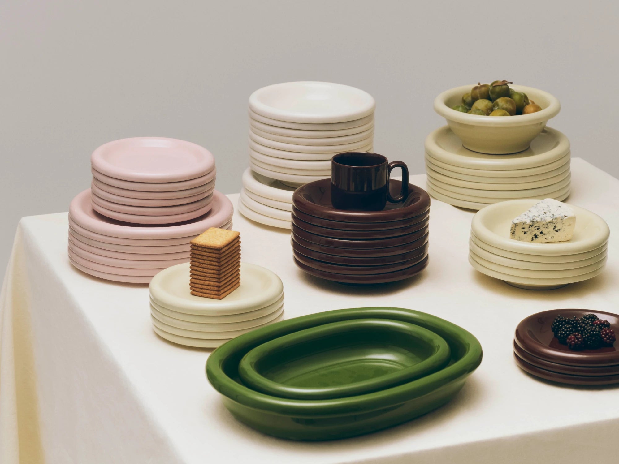 HAY Barro Salad Bowl Large in Pistachio Glazed Terracotta - Lifestory