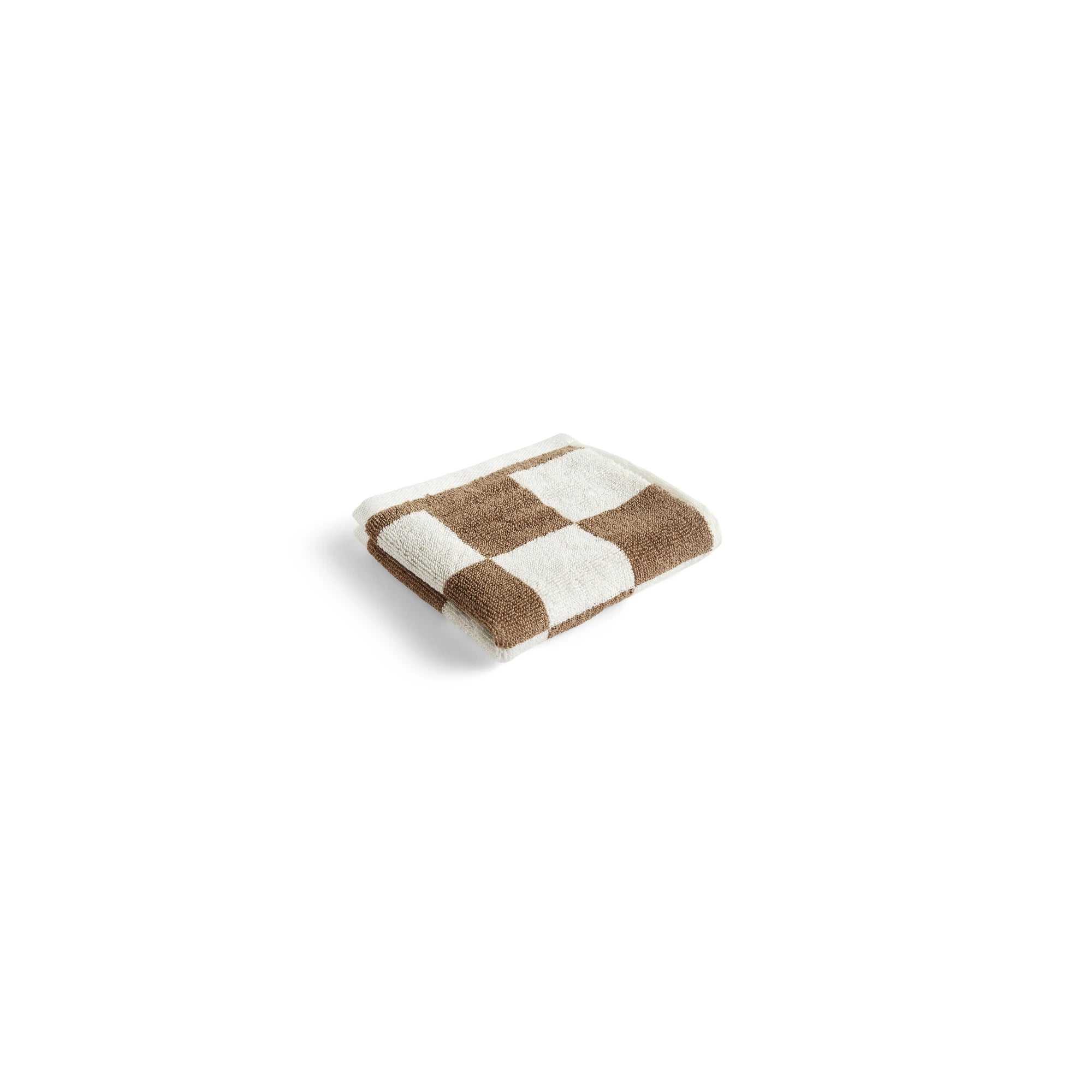 HAY Organic Cotton Check Wash Cloth in cappuccino