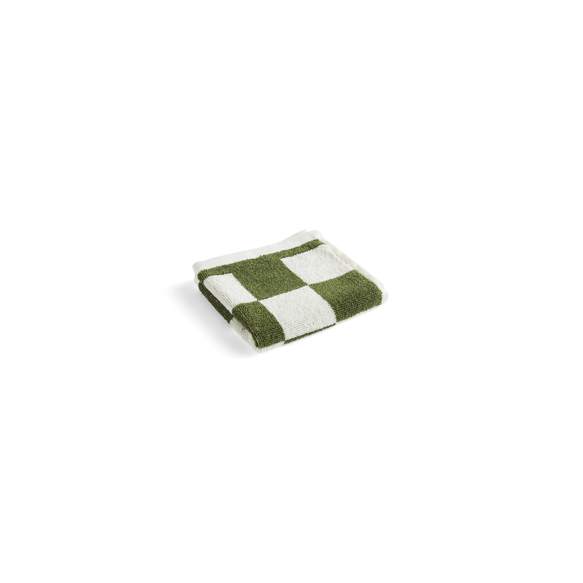 HAY Organic Cotton Check Wash Cloth in matcha