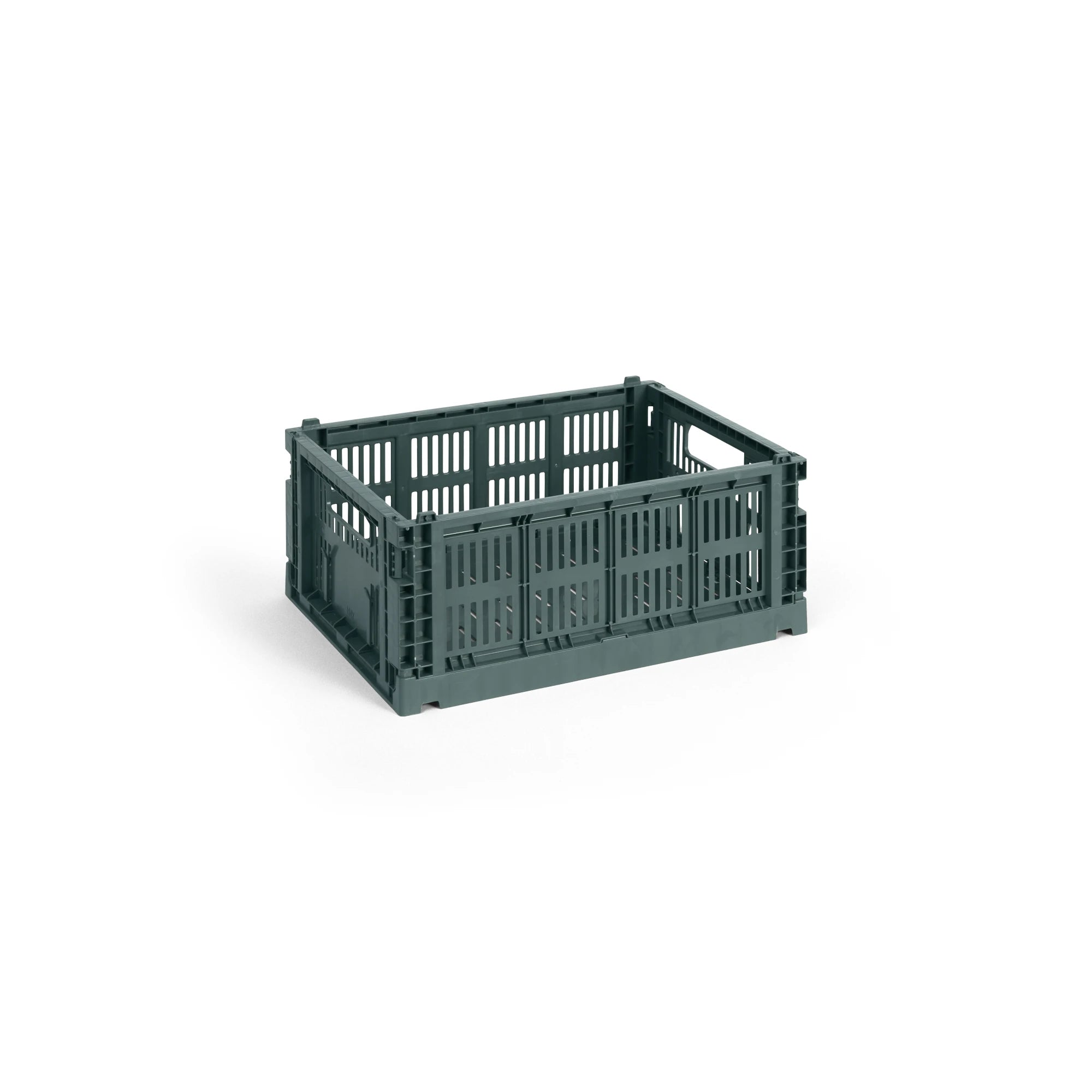 HAY Medium Colour Crate - Collapsible in dark green
