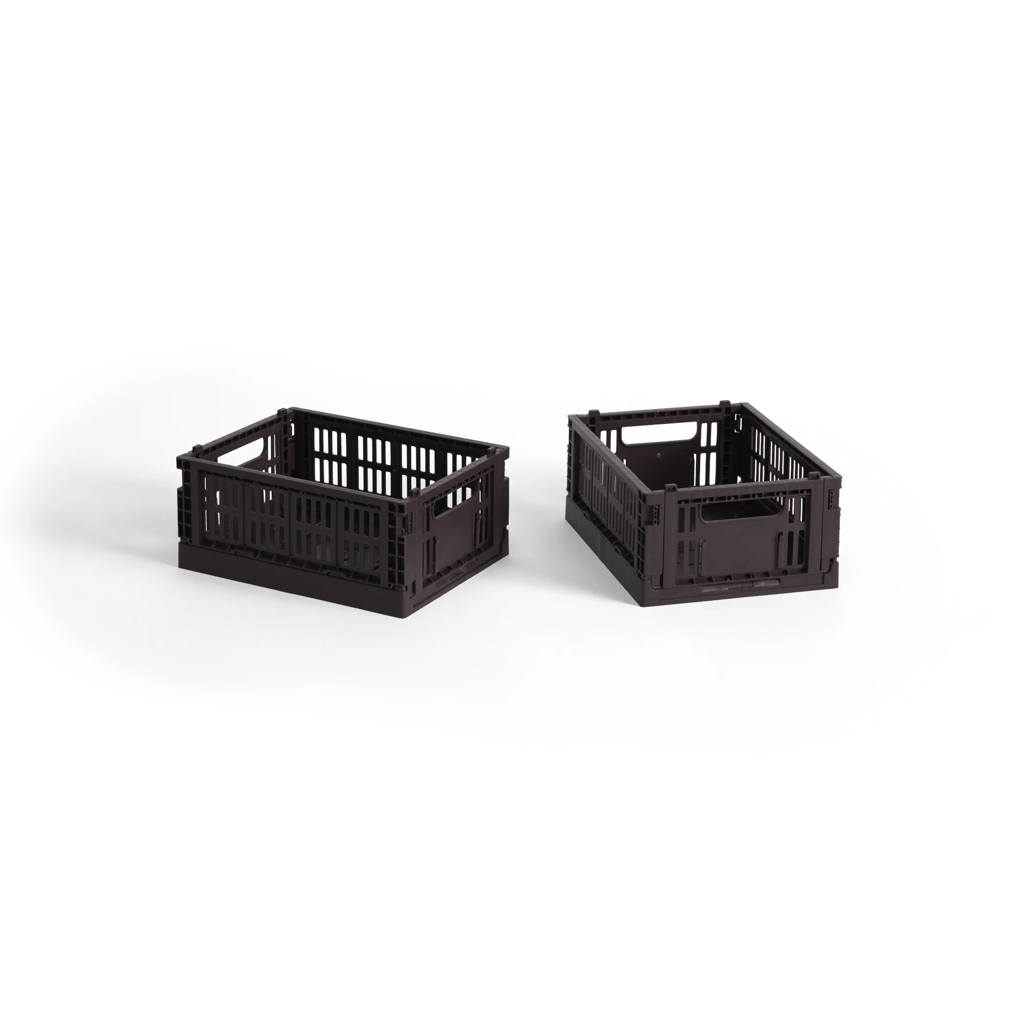 Mini Pair of Collapsible Recycled Plastic Crates by HAY