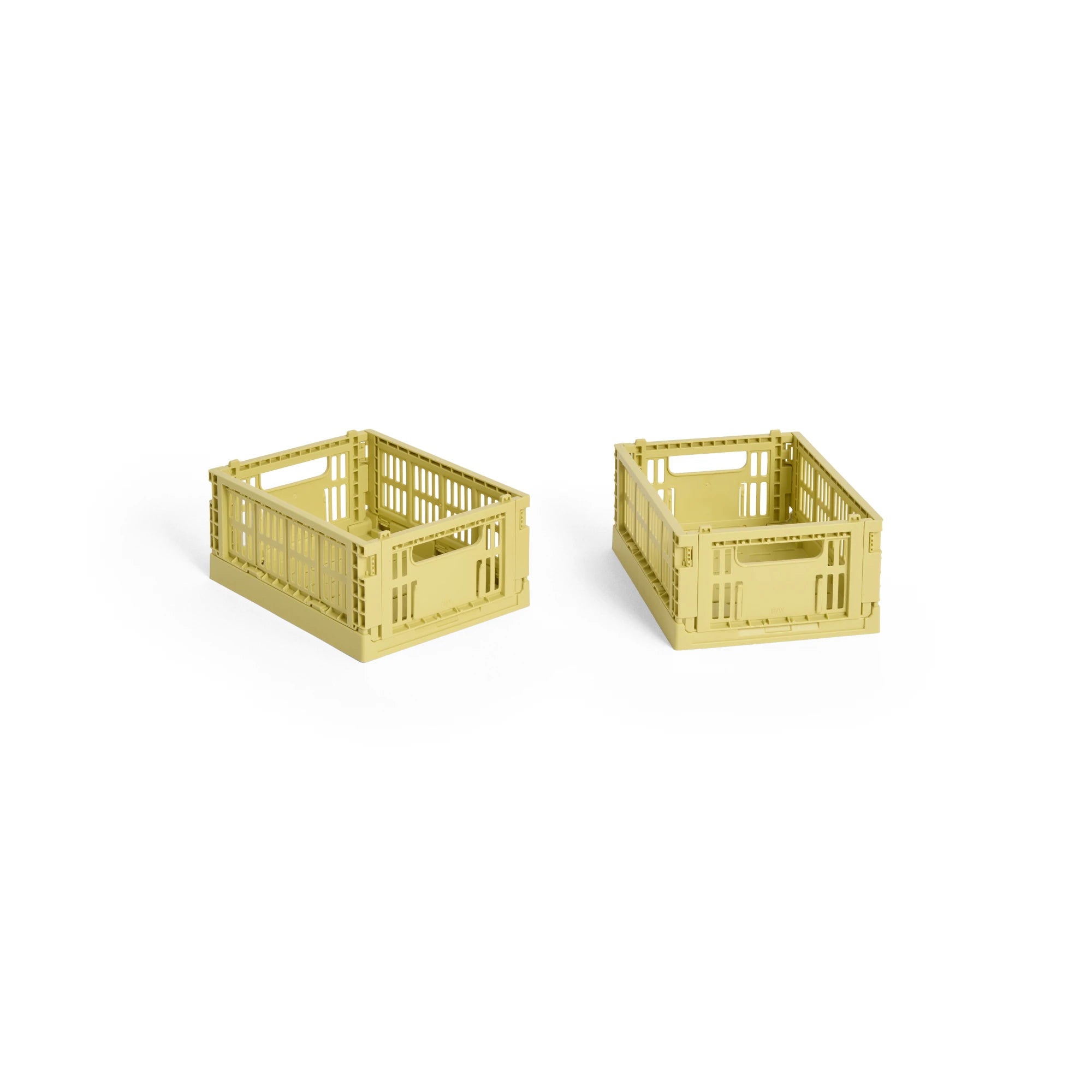 HAY Colour Crate Collapsible Mini set of 2 in dusty yellow | Lifestory