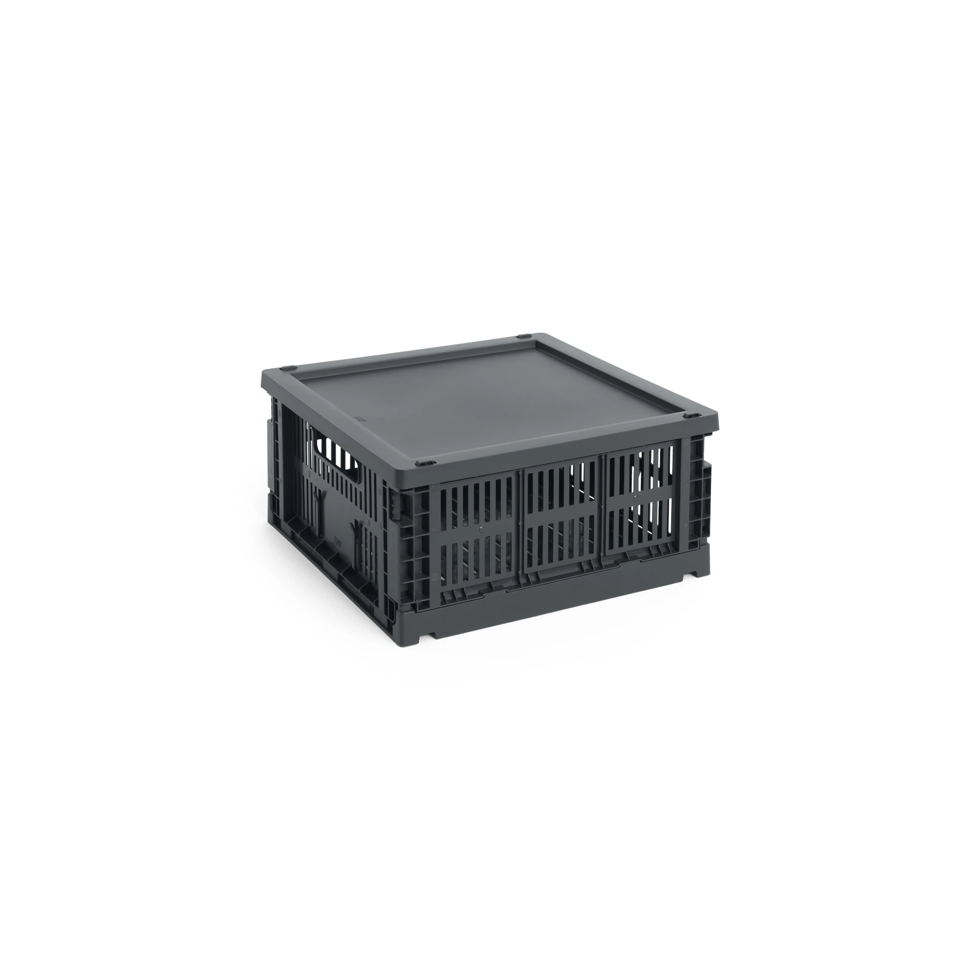 HAY Medium Square Colour Crate Lid in Charcoal | Lifestory
