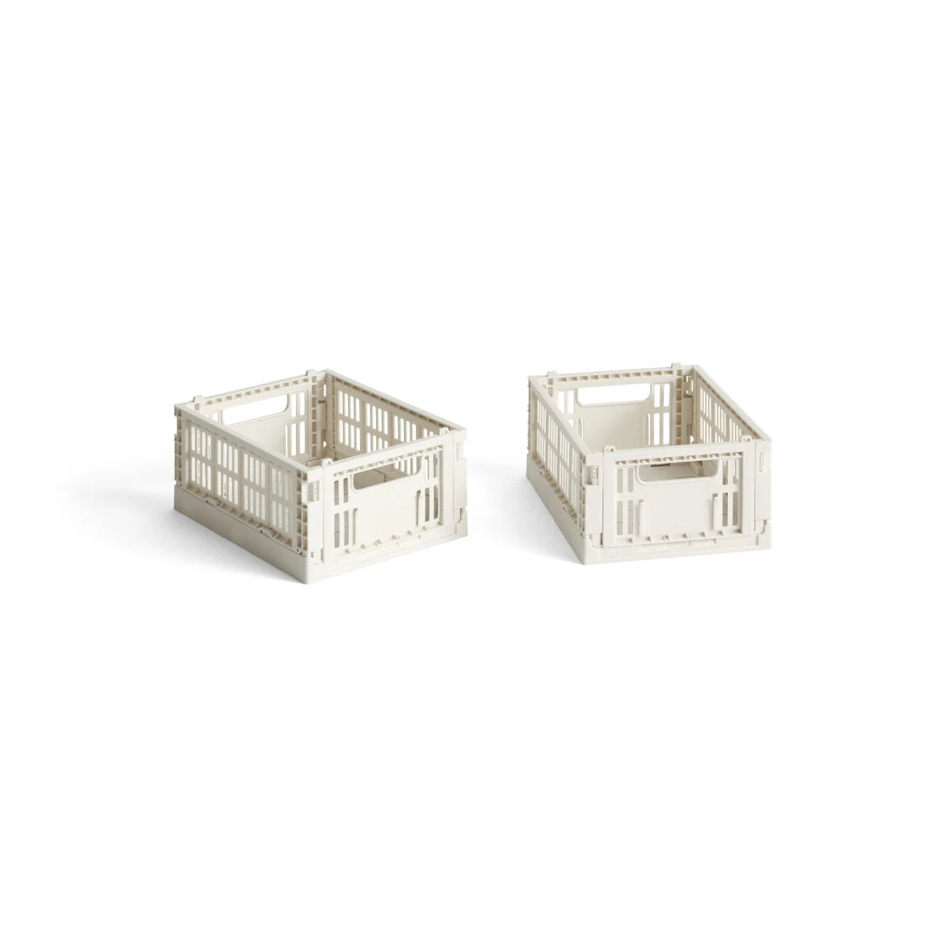 HAY Colour Crate Collapsible Mini set of 2 in off white | Lifestory