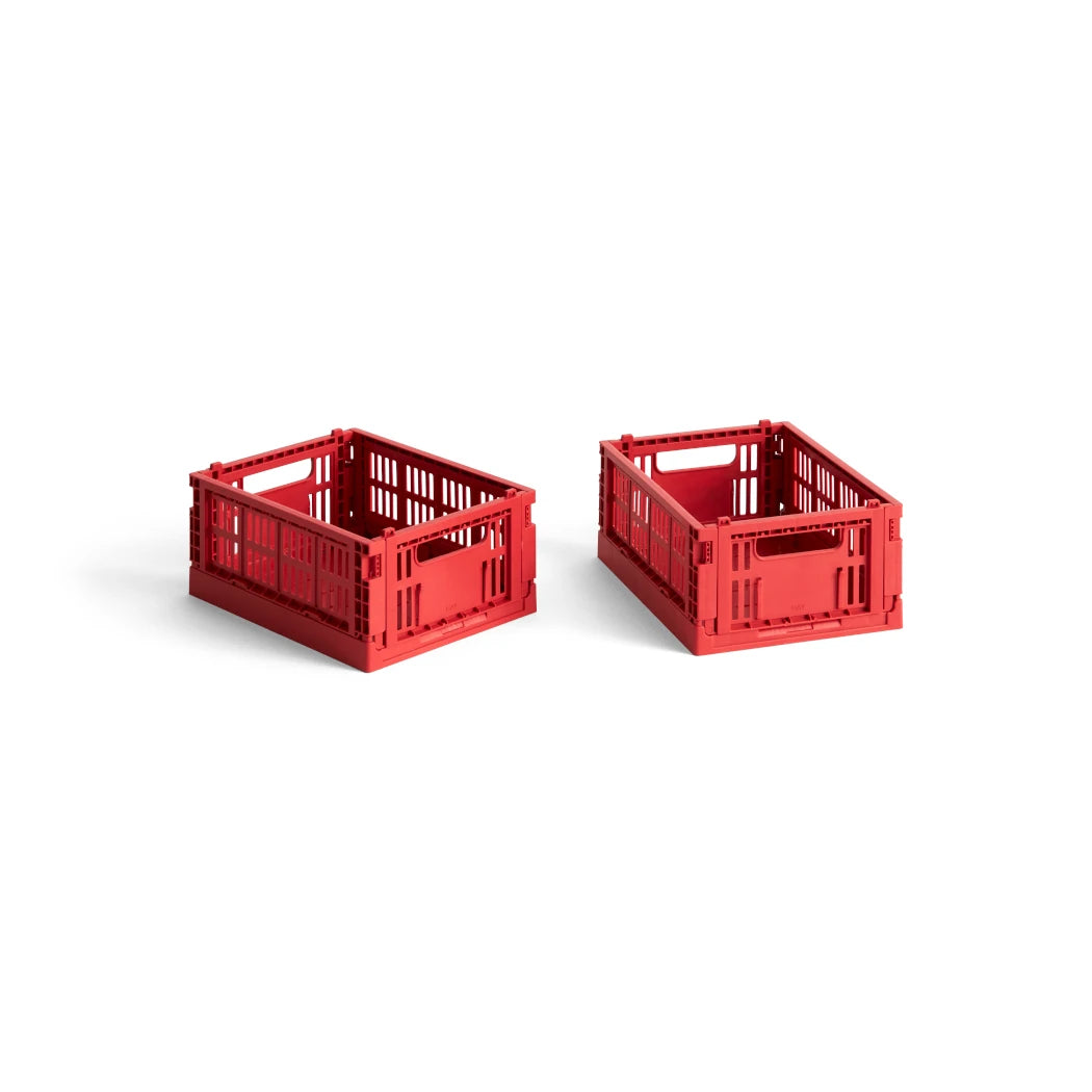 HAY Colour Crate Collapsible Mini set of 2 in red | Lifestory