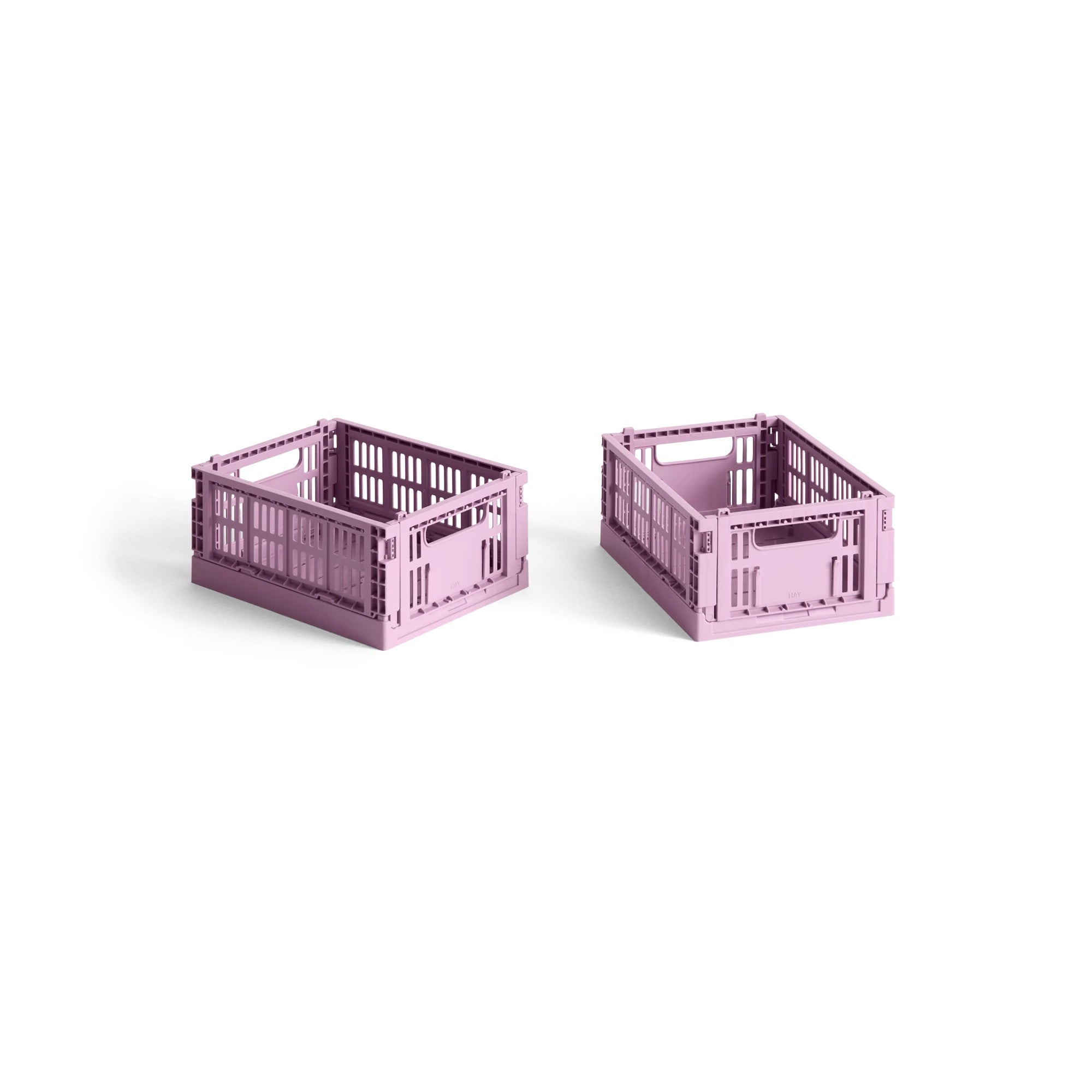 HAY Colour Crate Collapsible Mini set of 2 in dusty rose | Lifestory