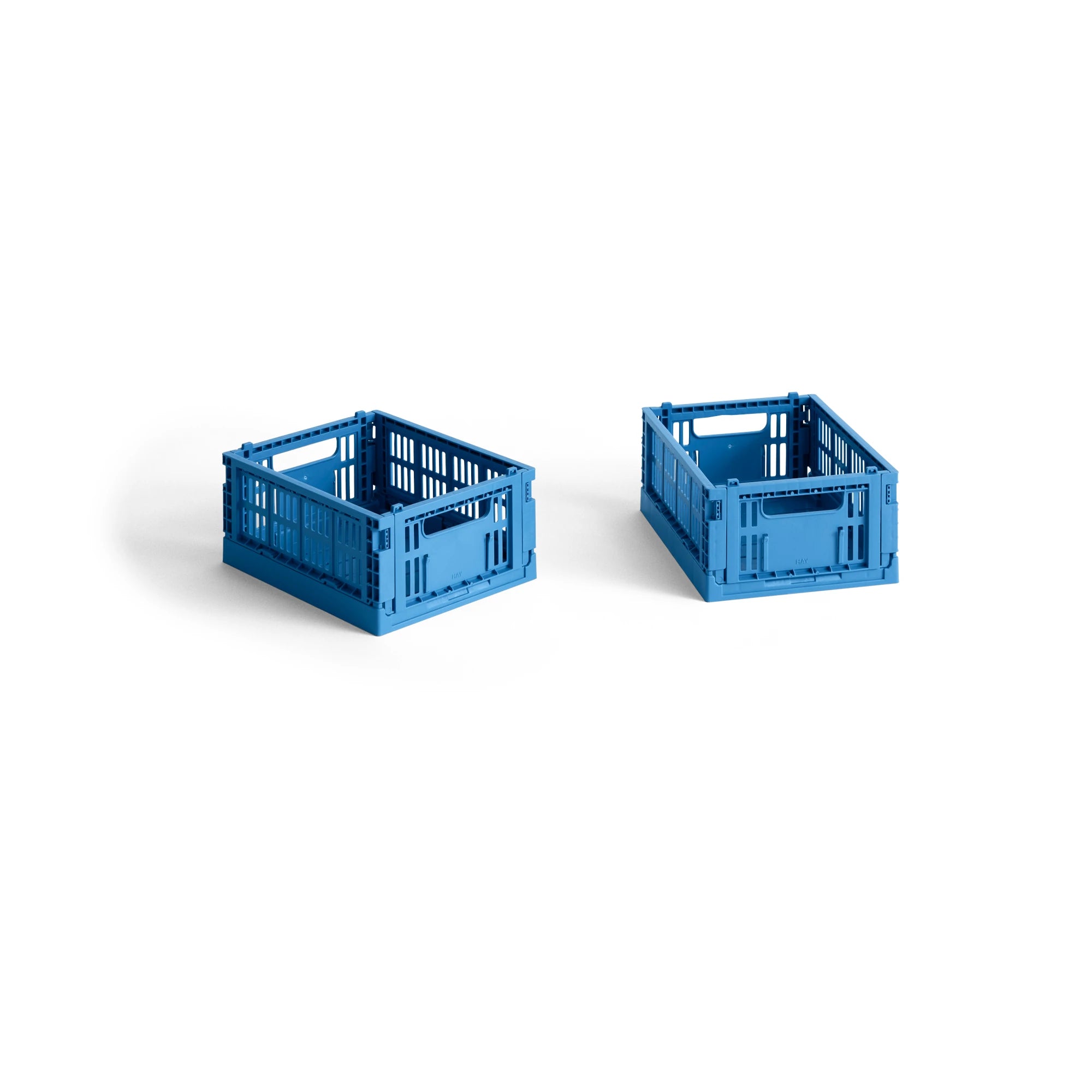 HAY Colour Crate Collapsible Mini set of 2 in electric blue | Lifestory