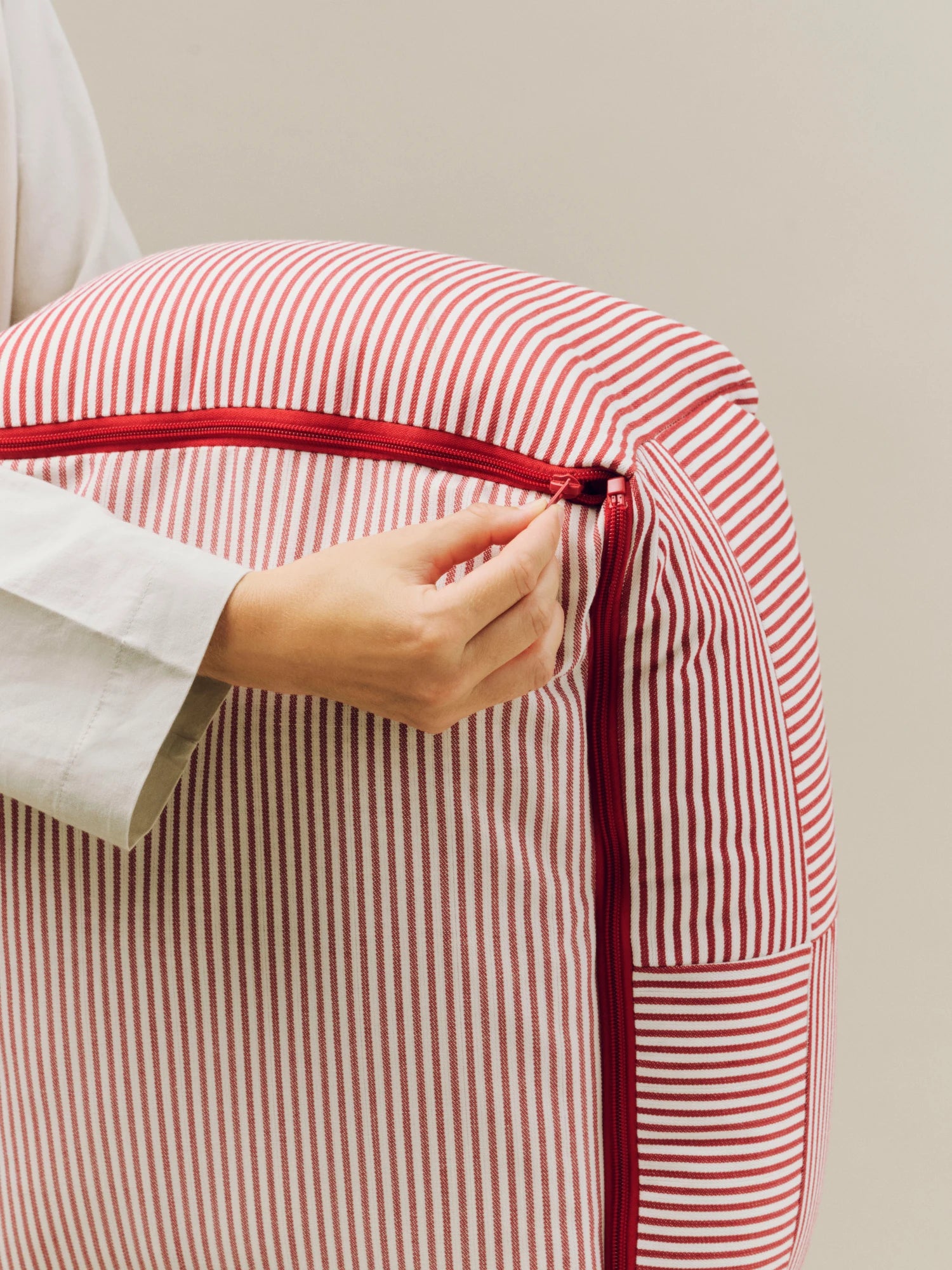 HAY Extra Small Dogs Bed Zip in Red & White Stripe - Lifestory