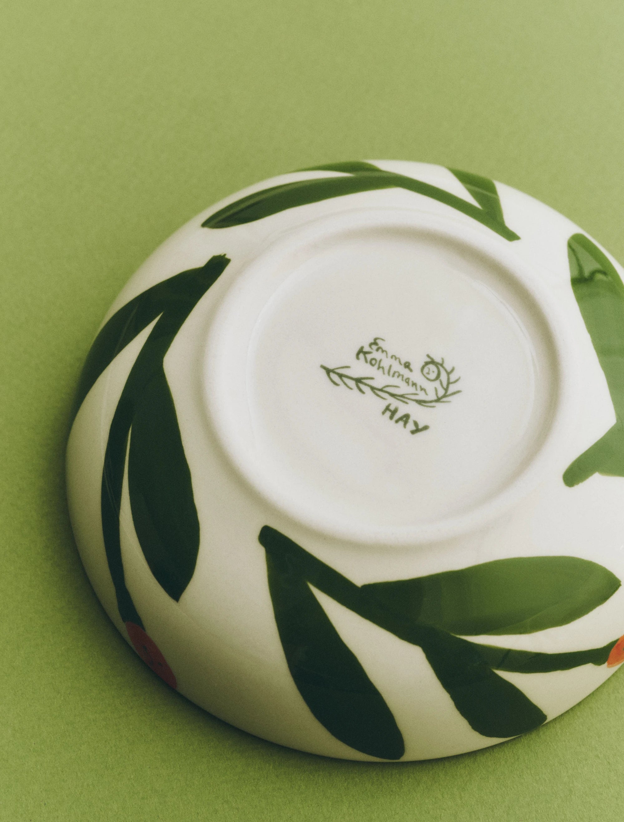 HAY x Emma Kohlmann - La Pittura Ø12cm Bowl viewed on the reverse to show the signature