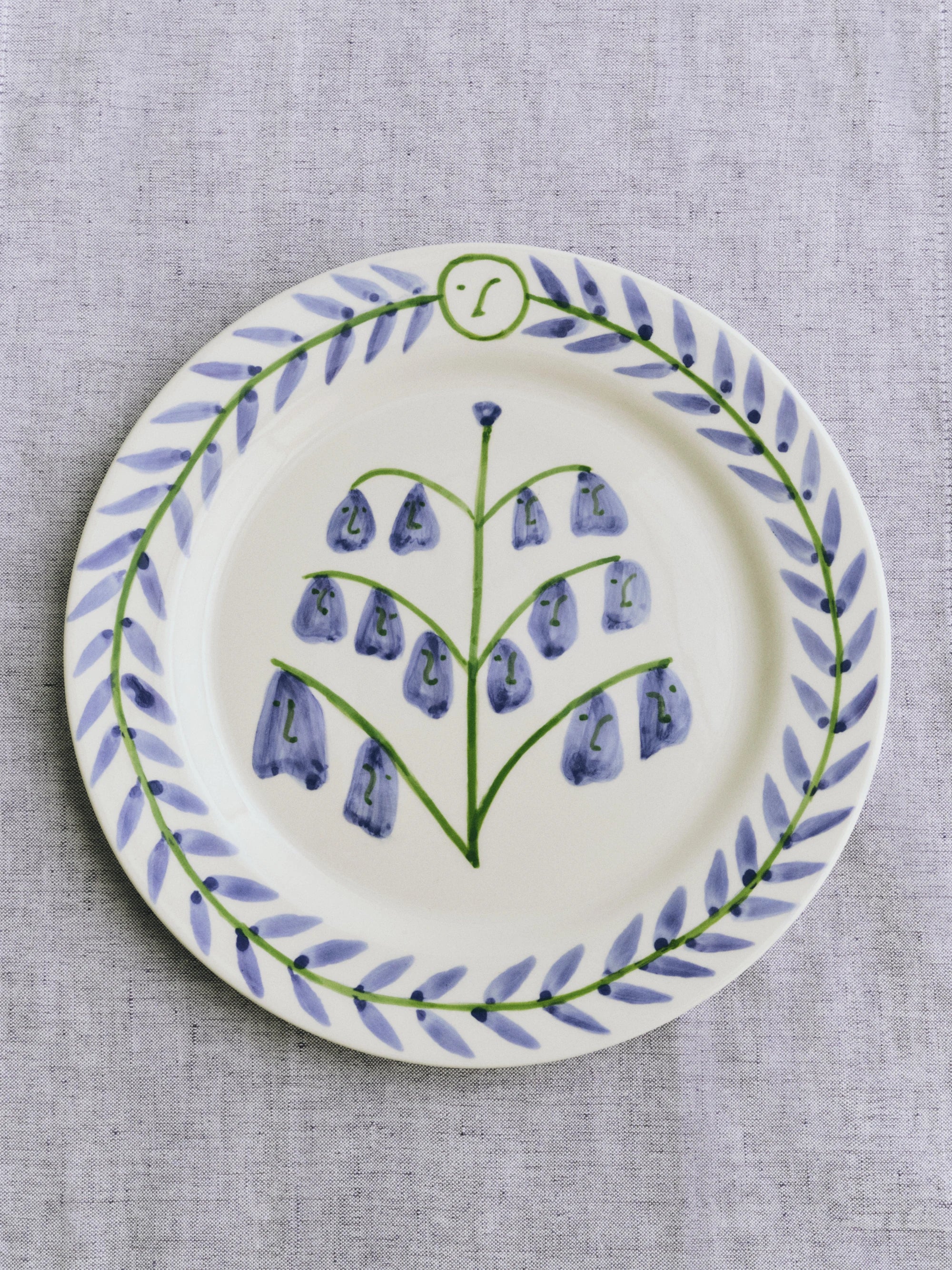 HAY x LA Pttura Plate in Bluebells on a light blue table cloth