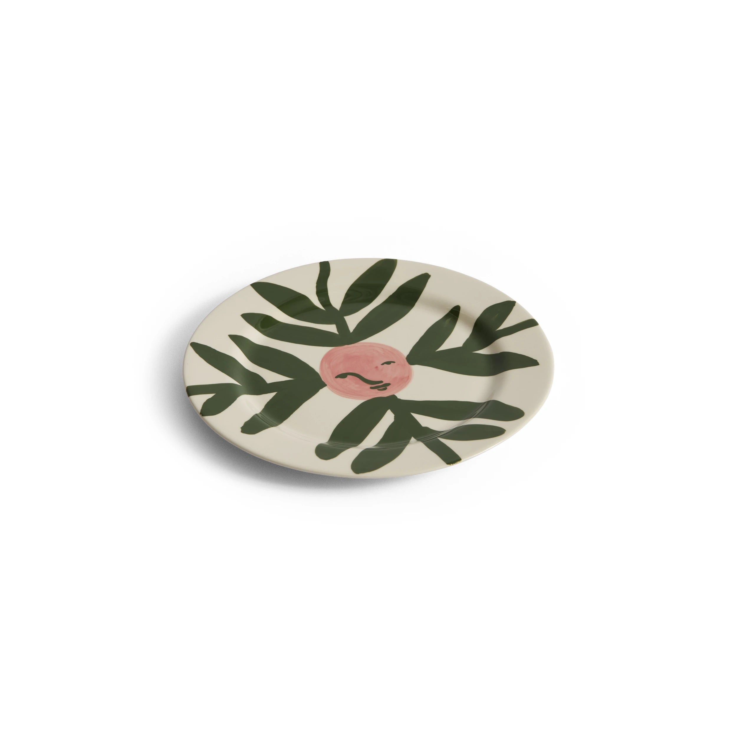 HAY x Emma Kohlmann - La Pittura Ø24 Plate in Blush Face Vine at an angle