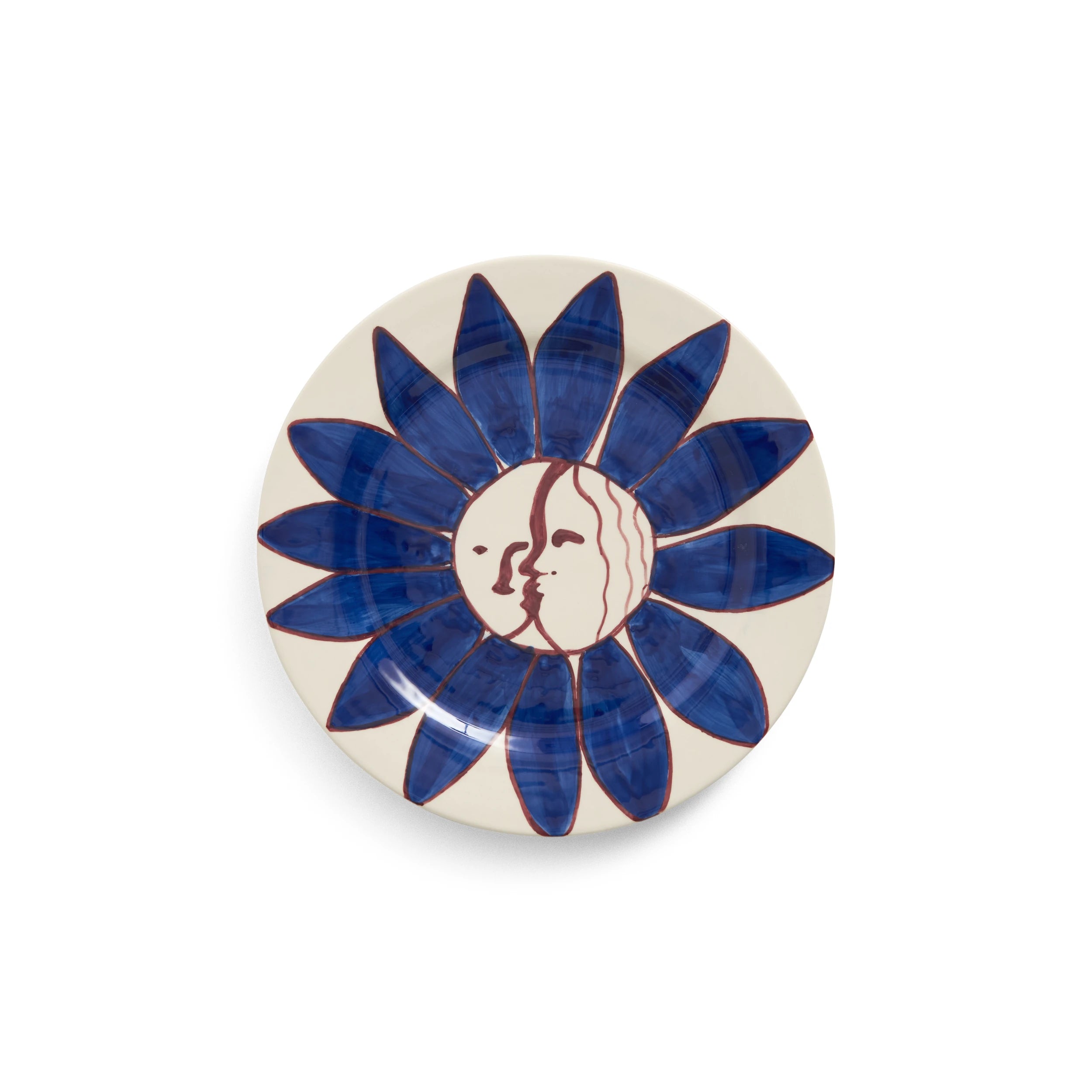 HAY x Emma Kohlmann - La Pittura Ø28.5cm Plate in Deep Blue Flower Design